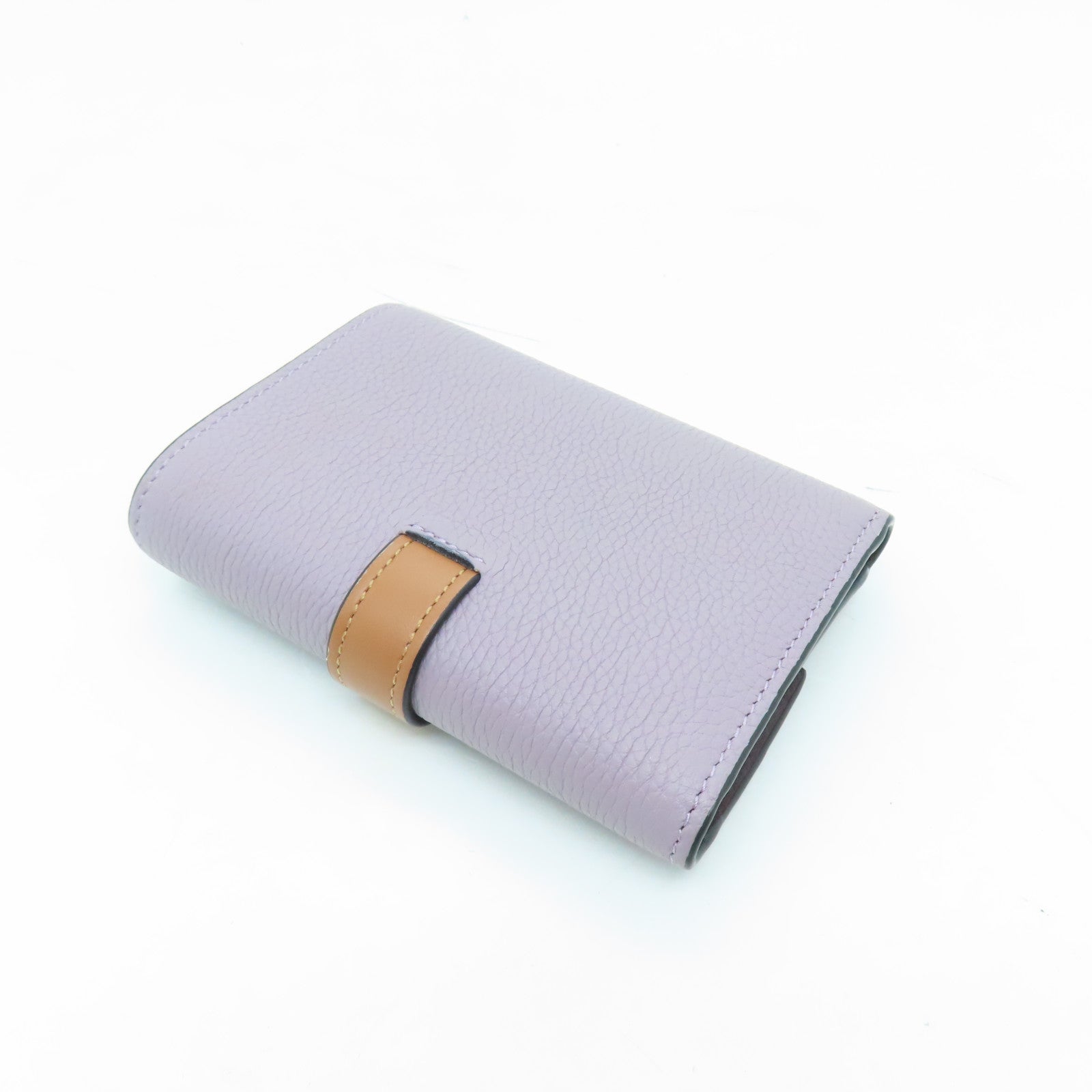 LOEWE Cowhide Leather Wallet Gold Buckle Wallet Purple