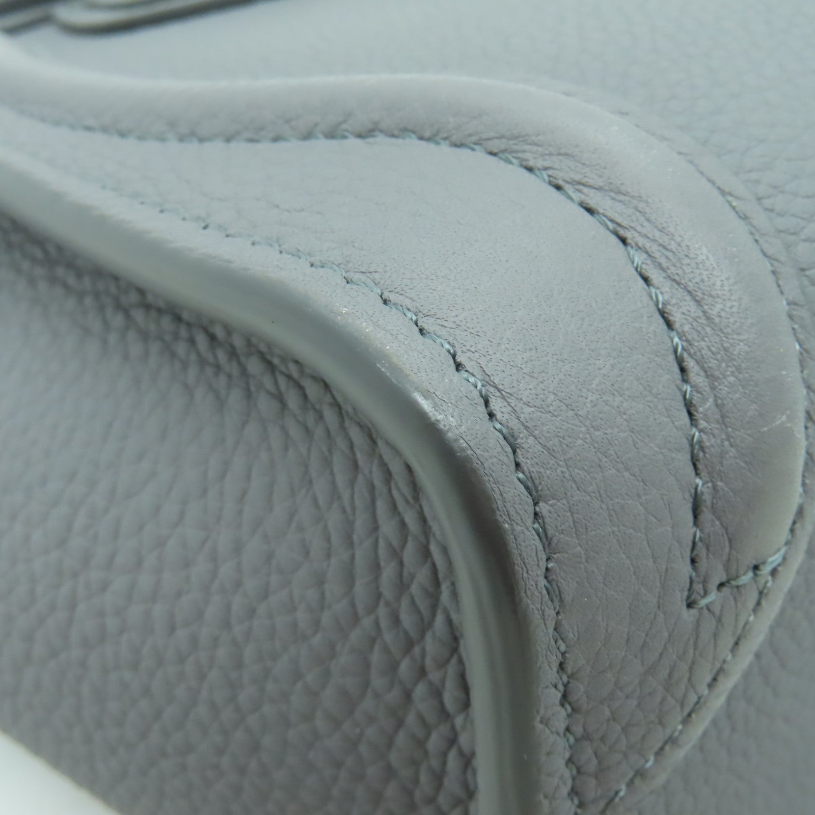 CELINE 牛皮皮革Nano Luggage金扣手挽肩背兩用袋灰色