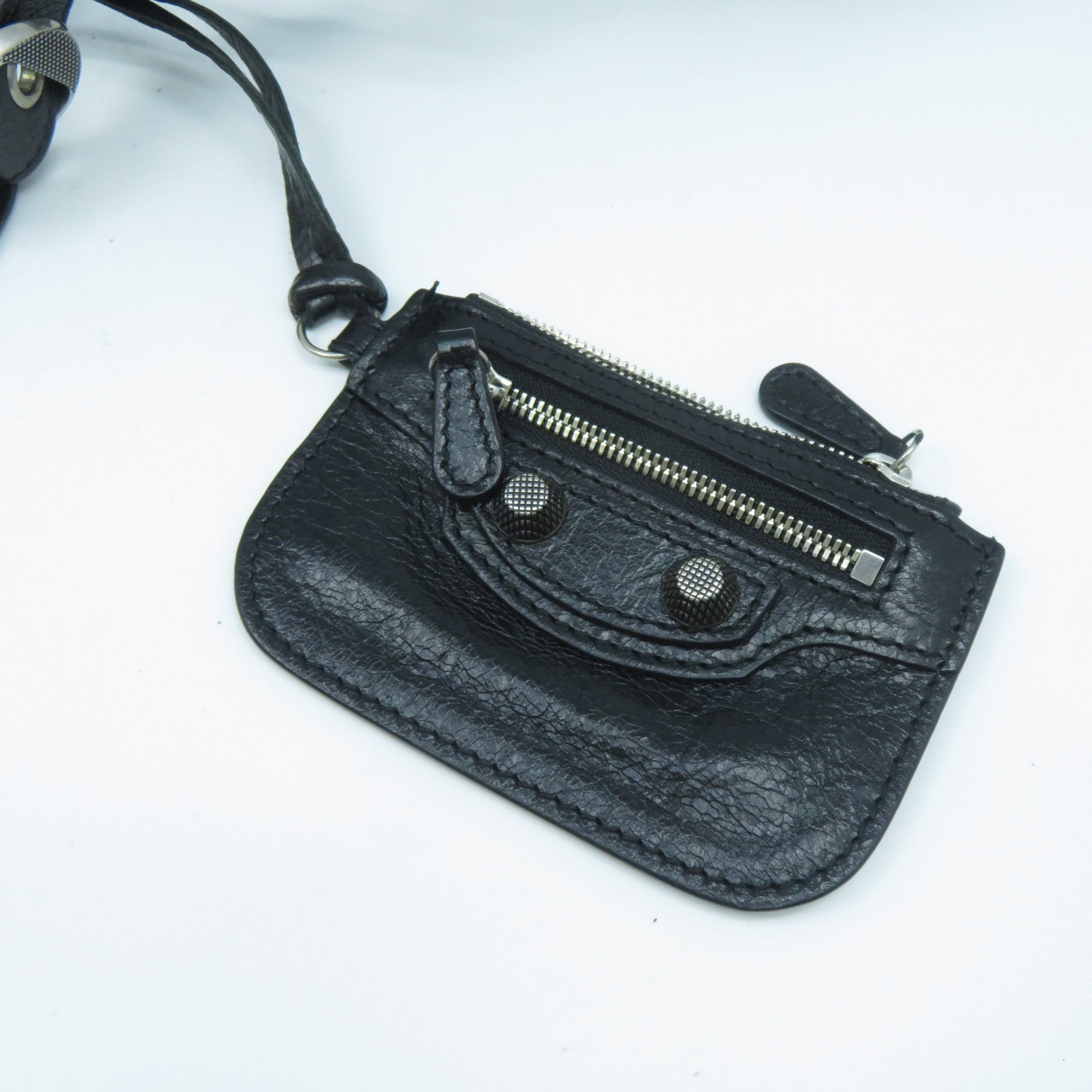 BALENCIAGA 羊皮皮革Le Cagole XS Shoulder Bag銀扣肩背袋黑色