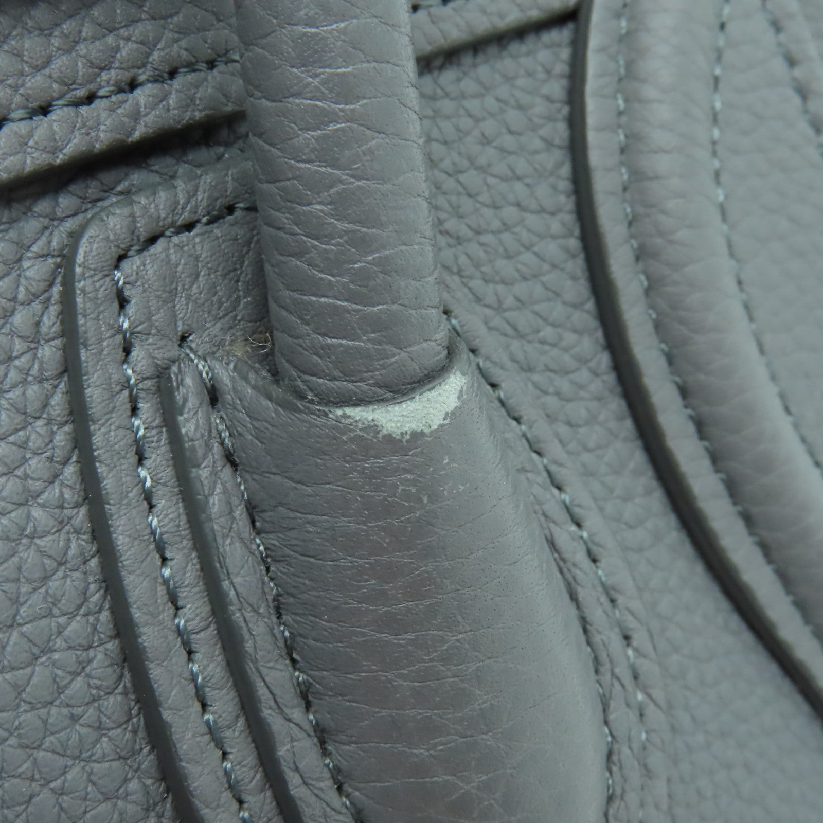CELINE 牛皮皮革Nano Luggage金扣手挽肩背兩用袋灰色