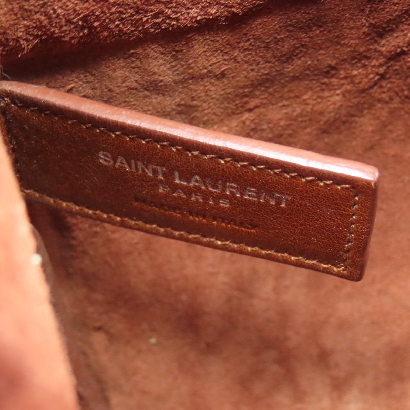 SAINT LAURENT 牛皮皮革Shoulder Bag肩背袋啡色