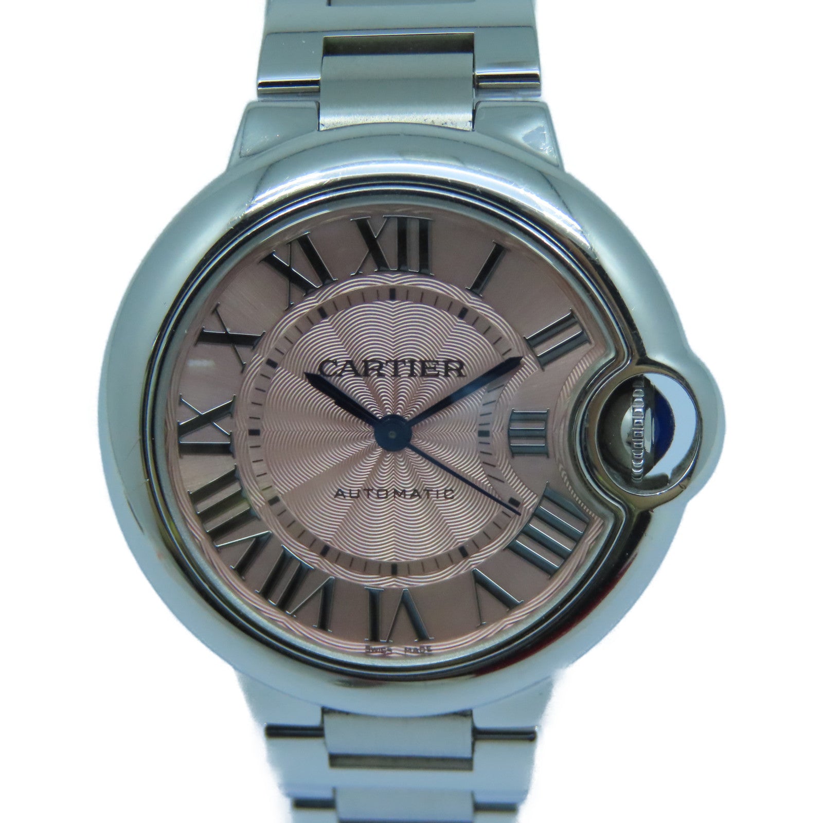 CARTIER Ballon Blue不锈钢手表自动机芯粉红色