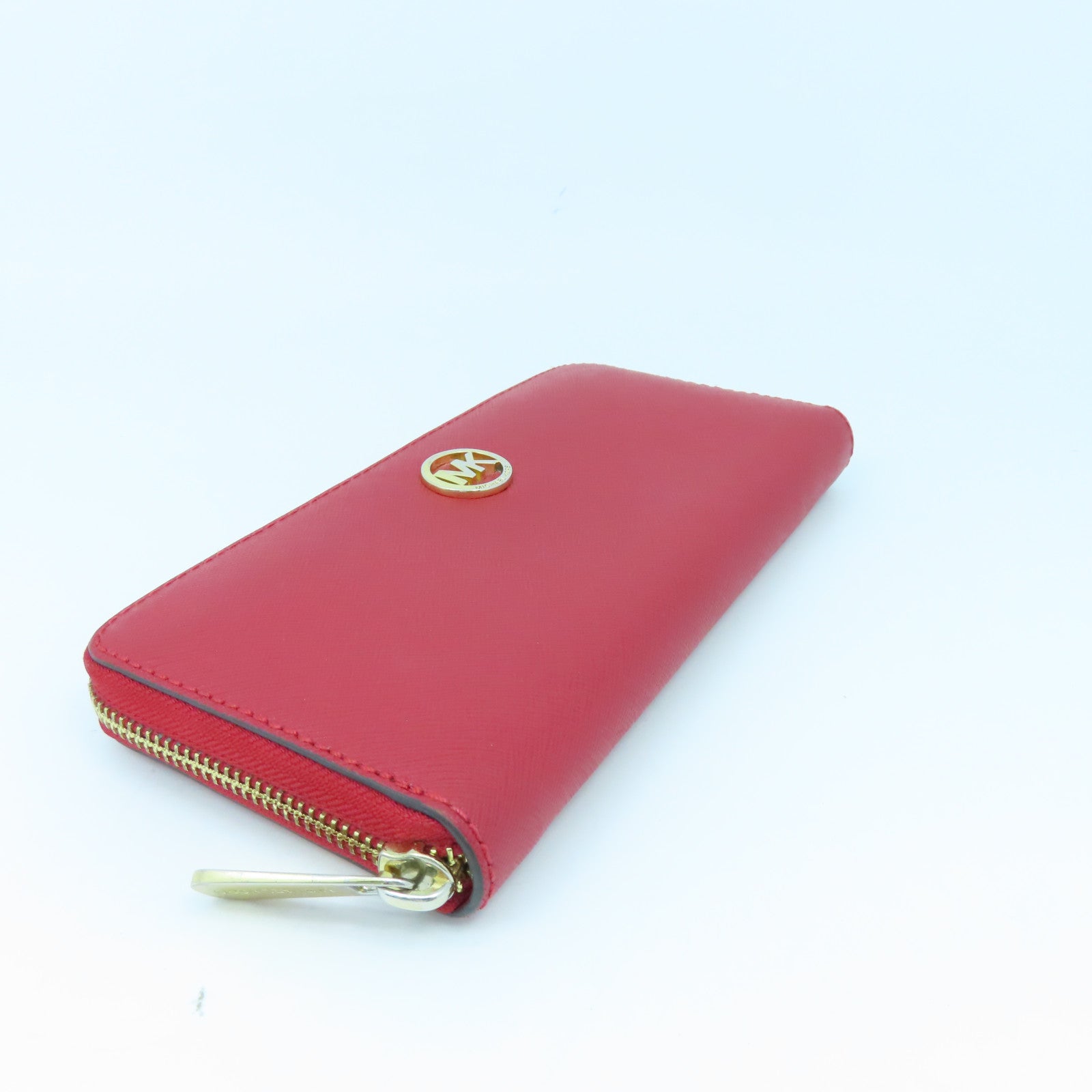 Michael Kors Leather Long Wallet Gold Buckle Long Wallet Red