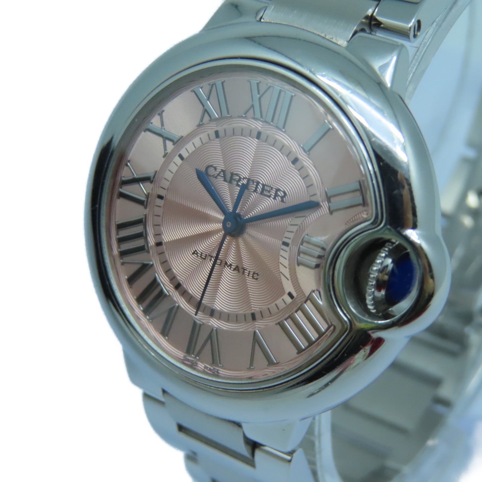 CARTIER Ballon Blue不锈钢手表自动机芯粉红色