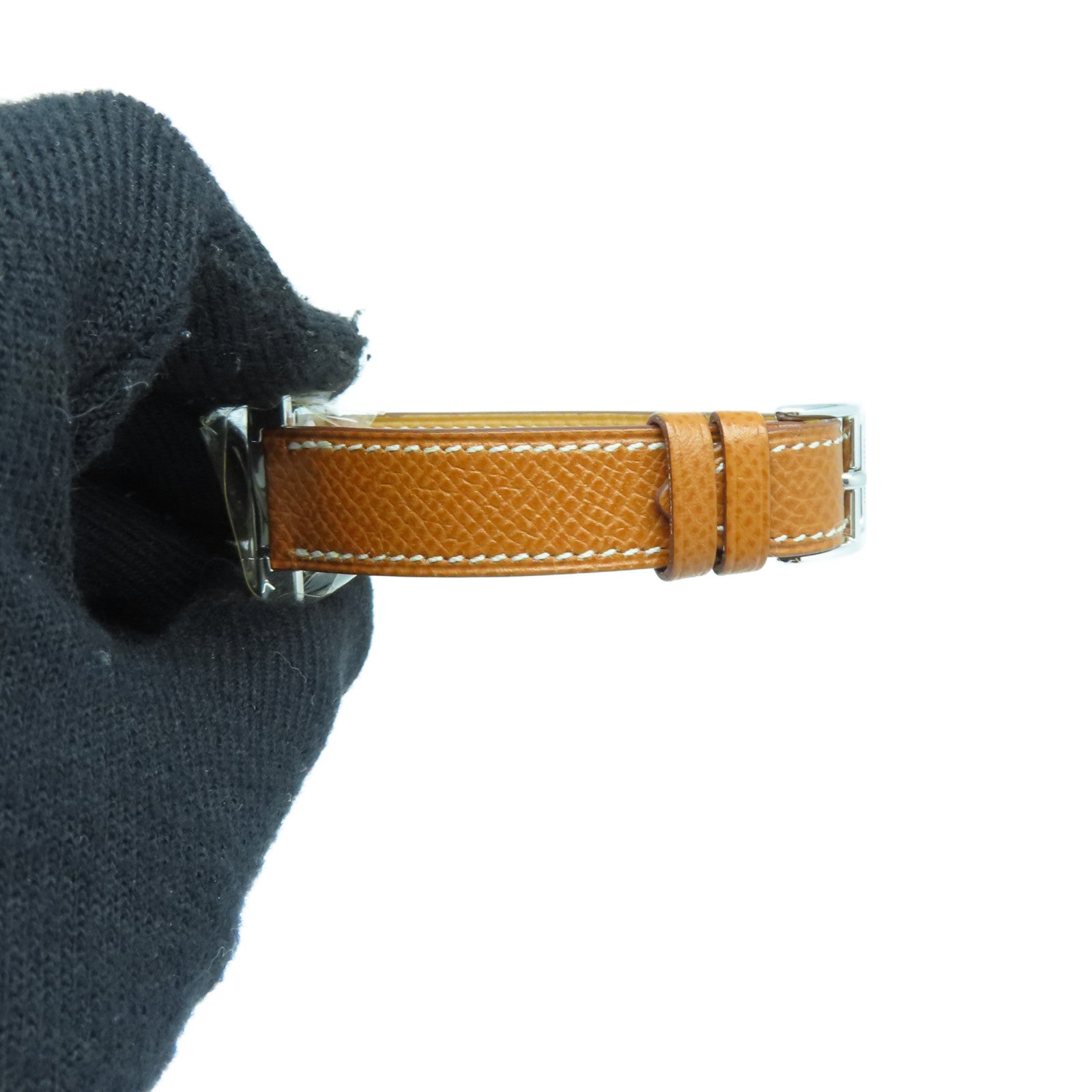 HERMES Heure H watch不锈钢手表石英机芯白色