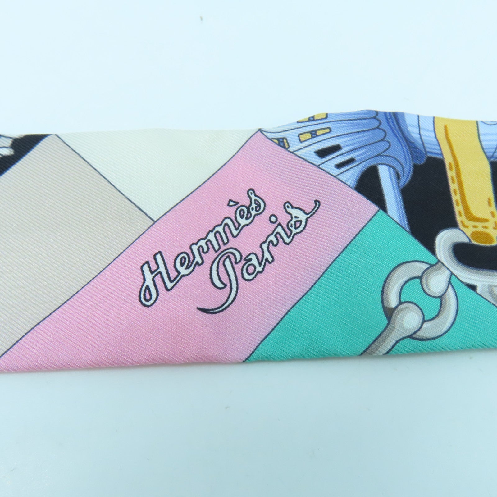 HERMES 絲質Twilly絲巾彩色