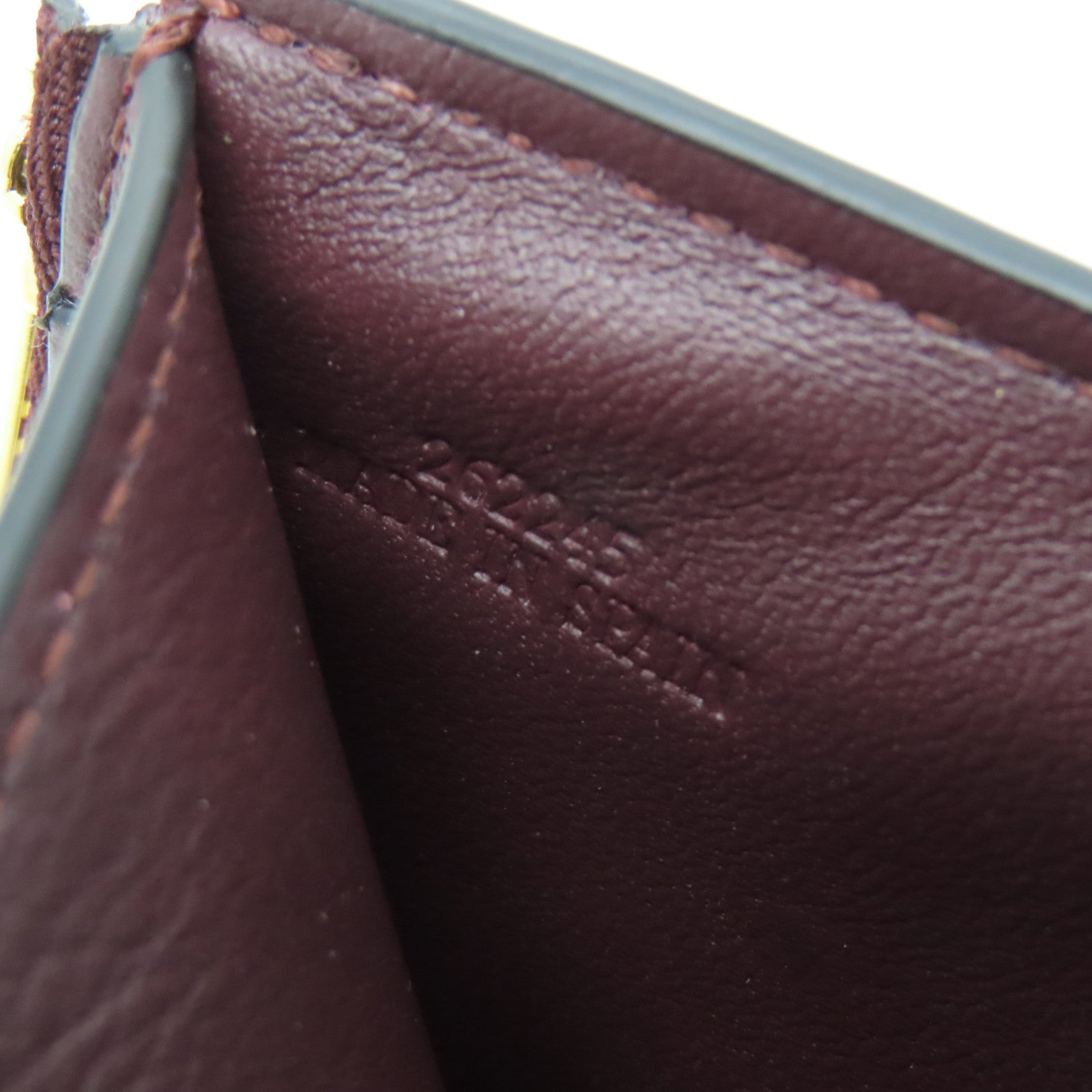 LOEWE Cowhide Leather Wallet Gold Buckle Wallet Purple