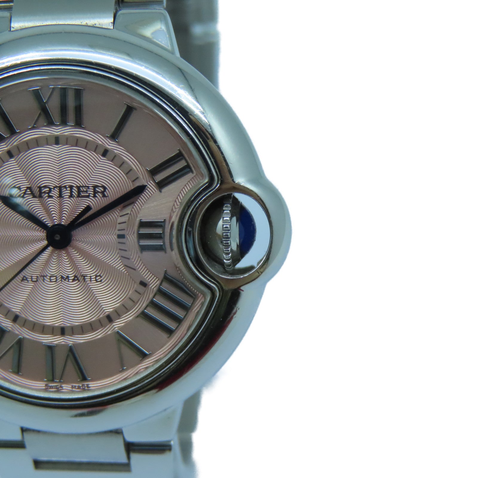 CARTIER Ballon Blue不锈钢手表自动机芯粉红色