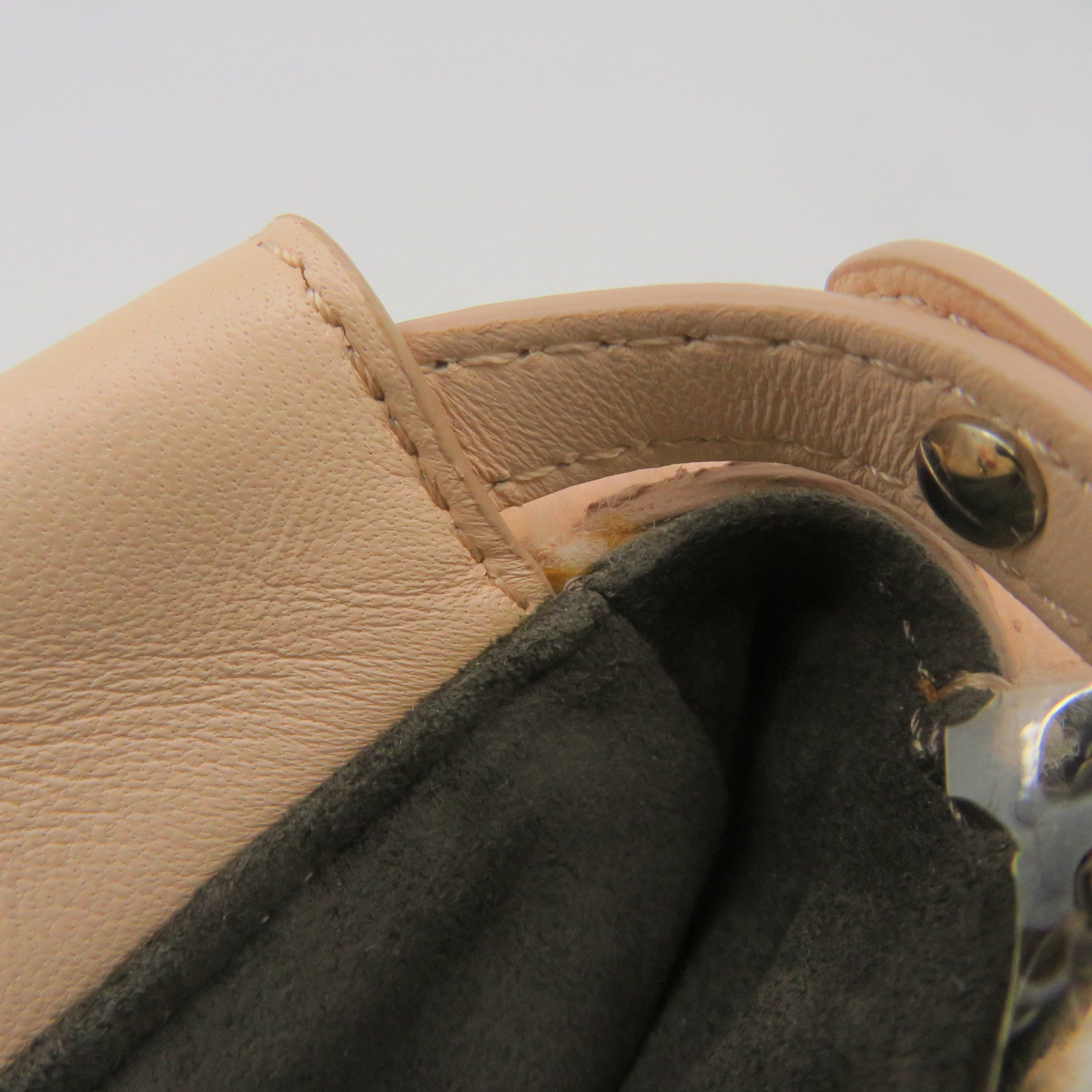 FENDI 毛茸/皮革Peekaboo Micro Shoulder Bag銀扣肩背袋粉紅色