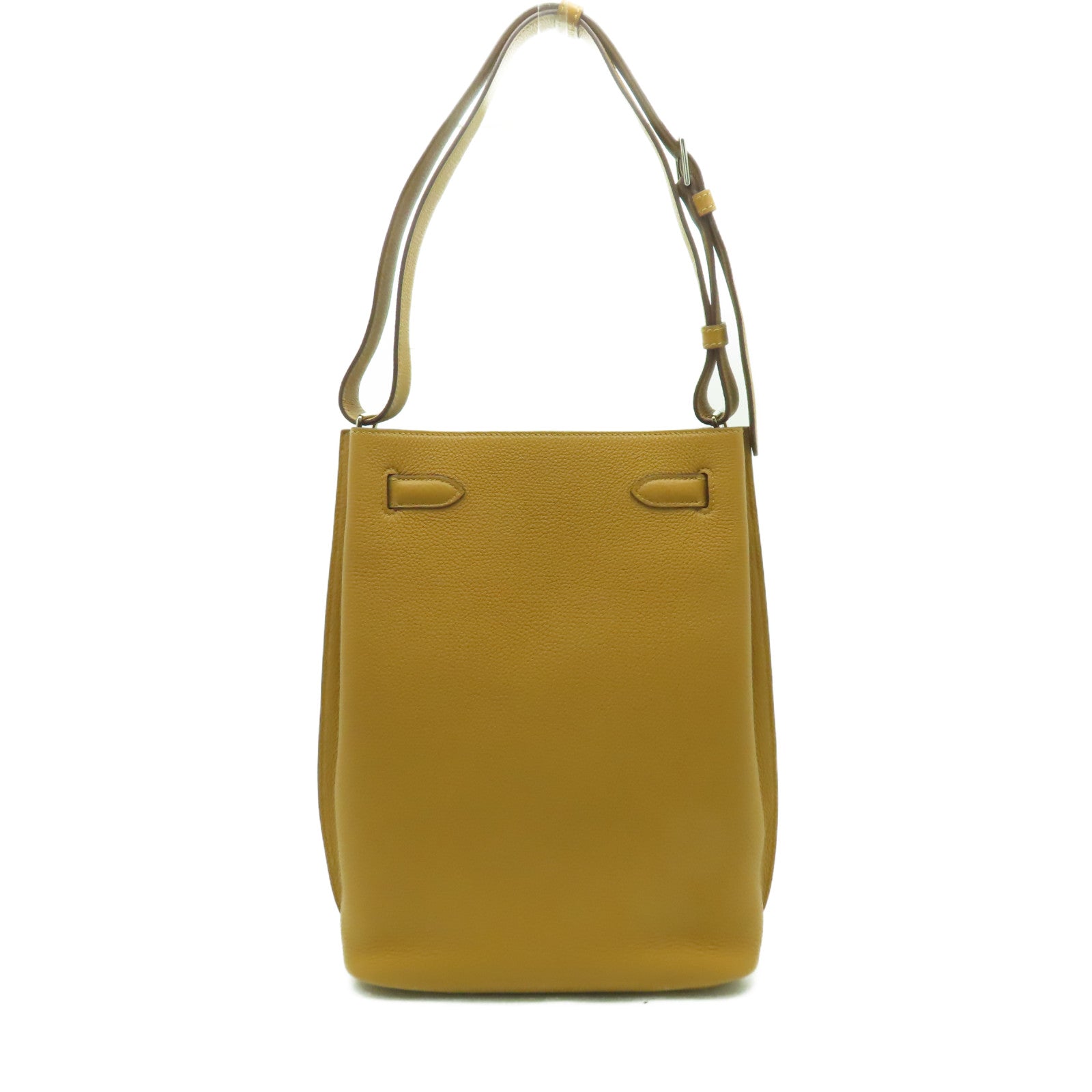HERMES Clemence皮革So Kelly 22銀扣肩背袋啡色