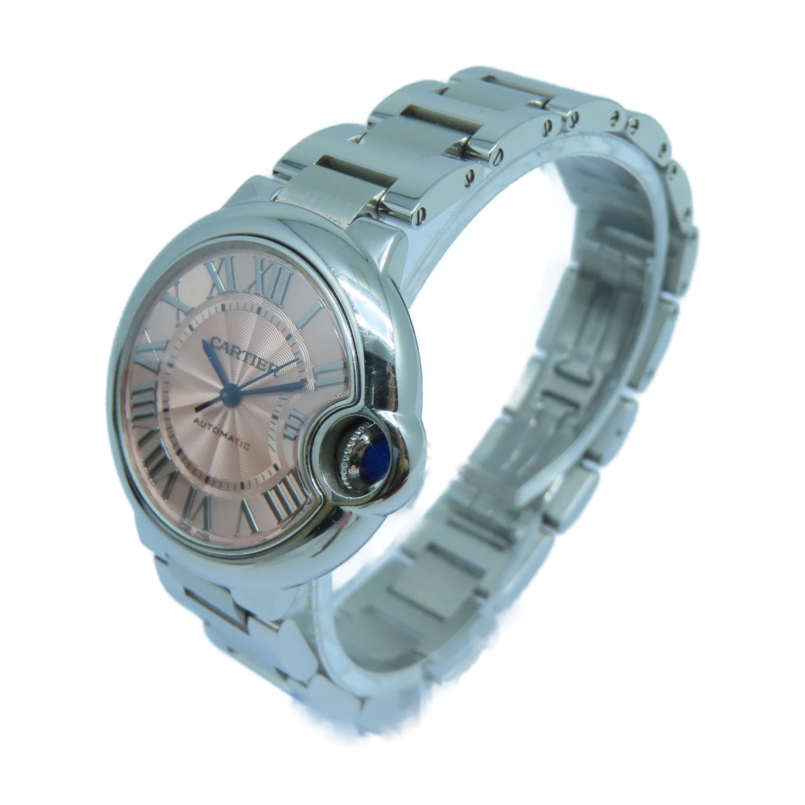 CARTIER Ballon Blue不锈钢手表自动机芯粉红色