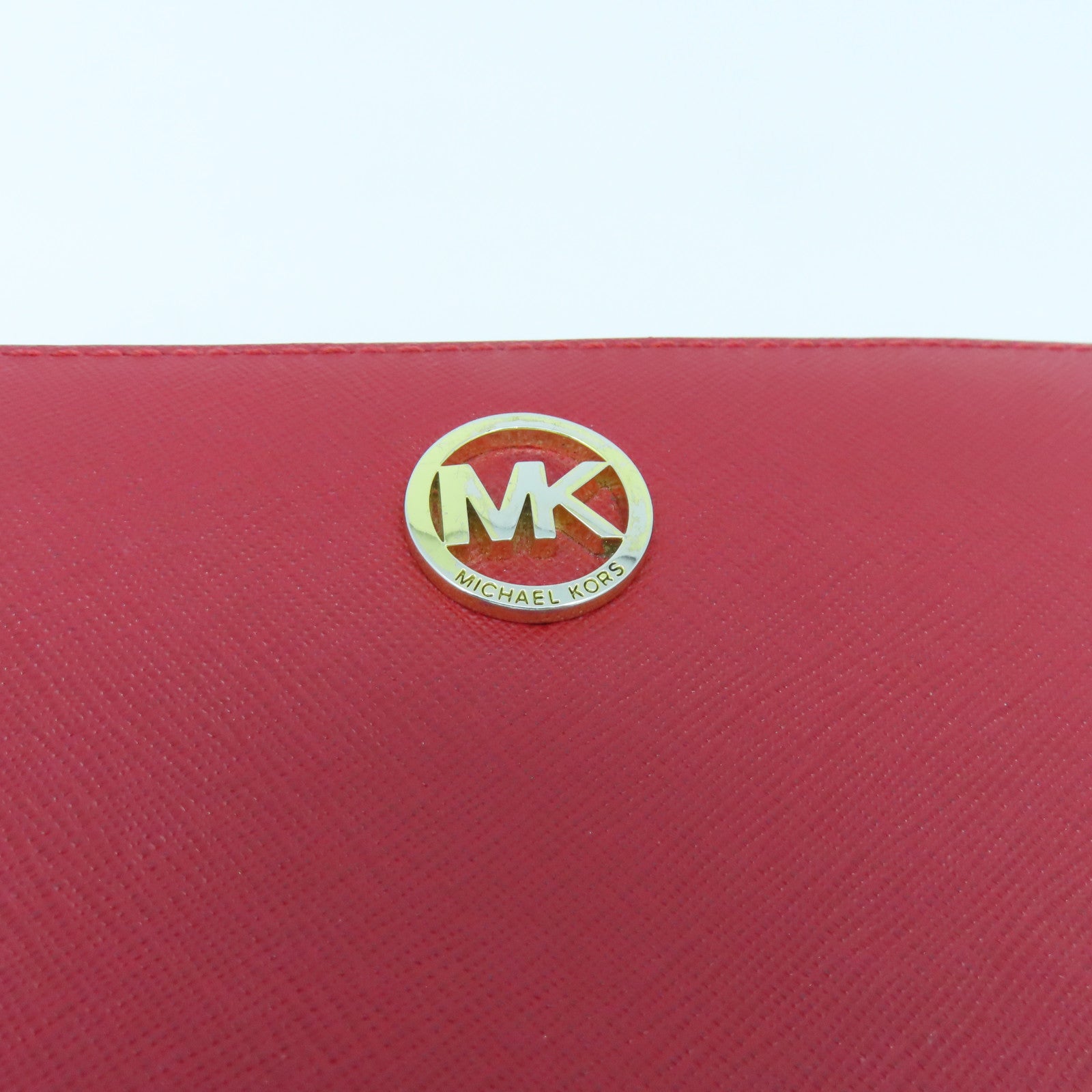 Michael Kors Leather Long Wallet Gold Buckle Long Wallet Red