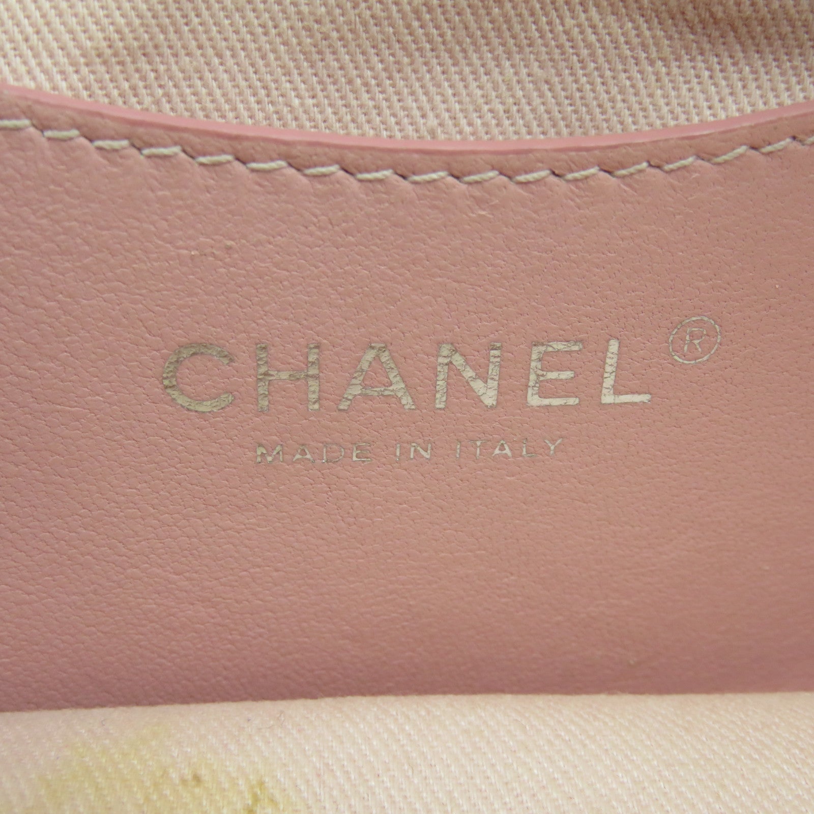 CHANEL 【激減優惠】菱格漆皮Chain Shoulder鏈帶肩背袋裸色