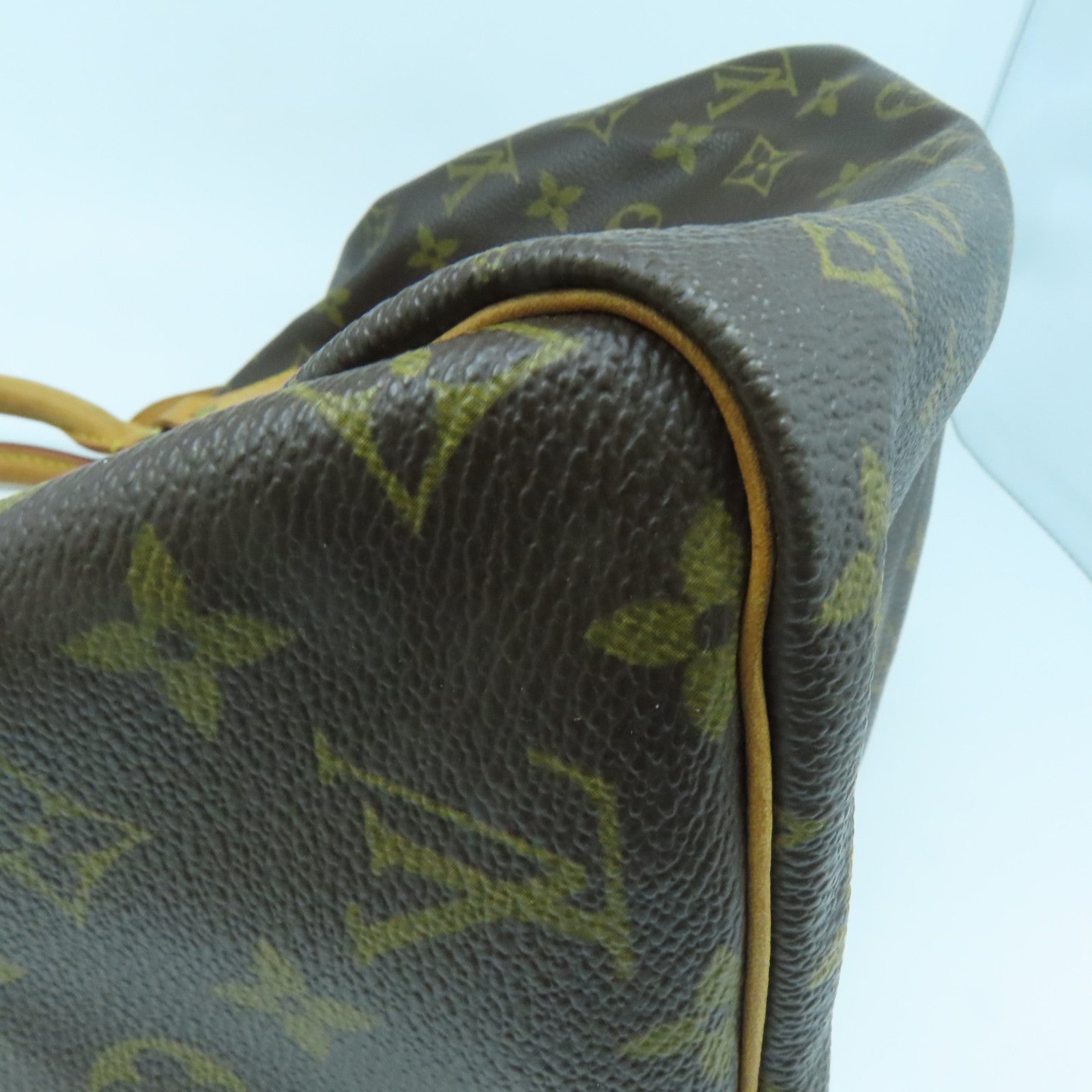 LOUIS VUITTON Monogram Speedy 30金扣手挽袋啡色