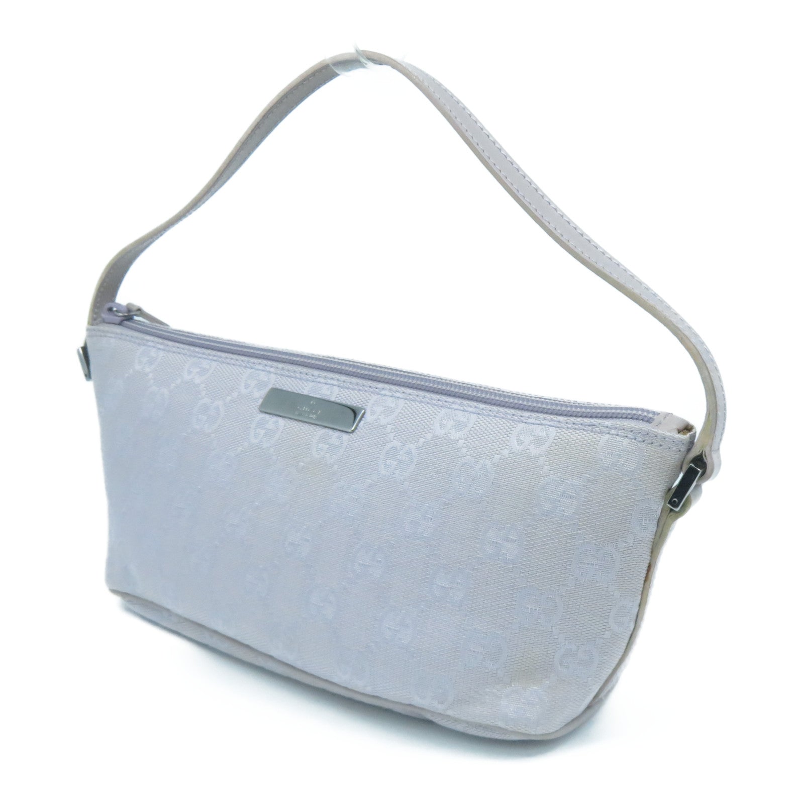 GUCCI GG帆布Handbag銀扣手挽袋紫色