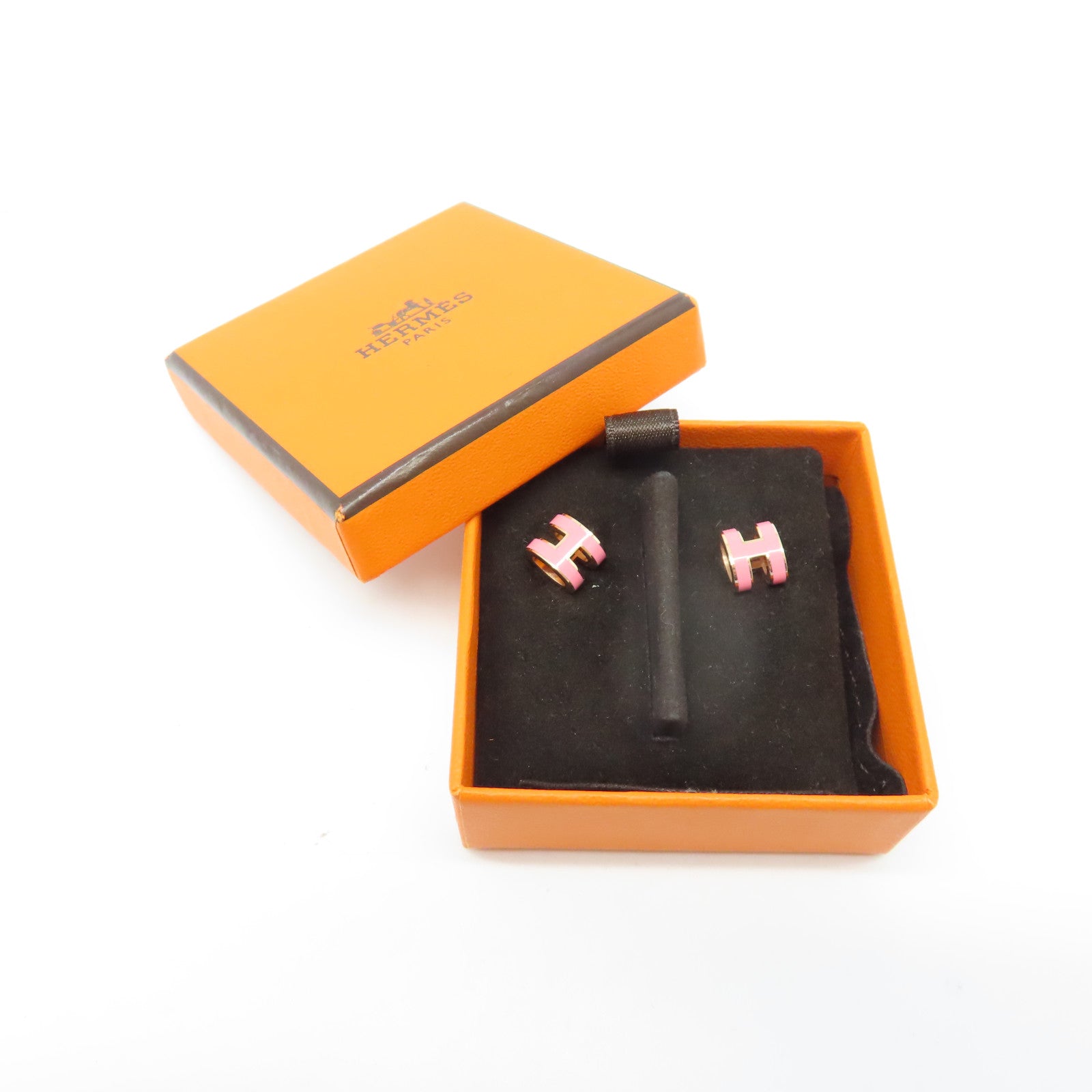 HERMES 金屬Pop H Earrings耳環粉紅色/金色
