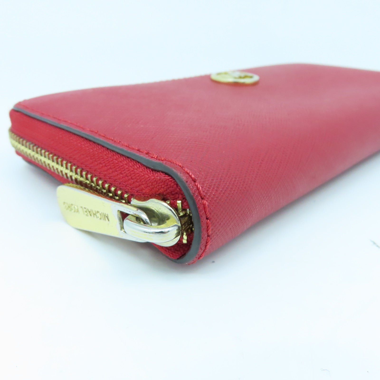 Michael Kors Leather Long Wallet Gold Buckle Long Wallet Red
