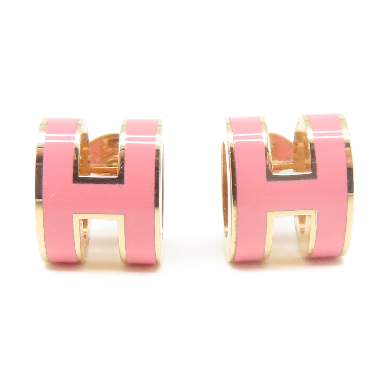HERMES 金屬Pop H Earrings耳環粉紅色/金色