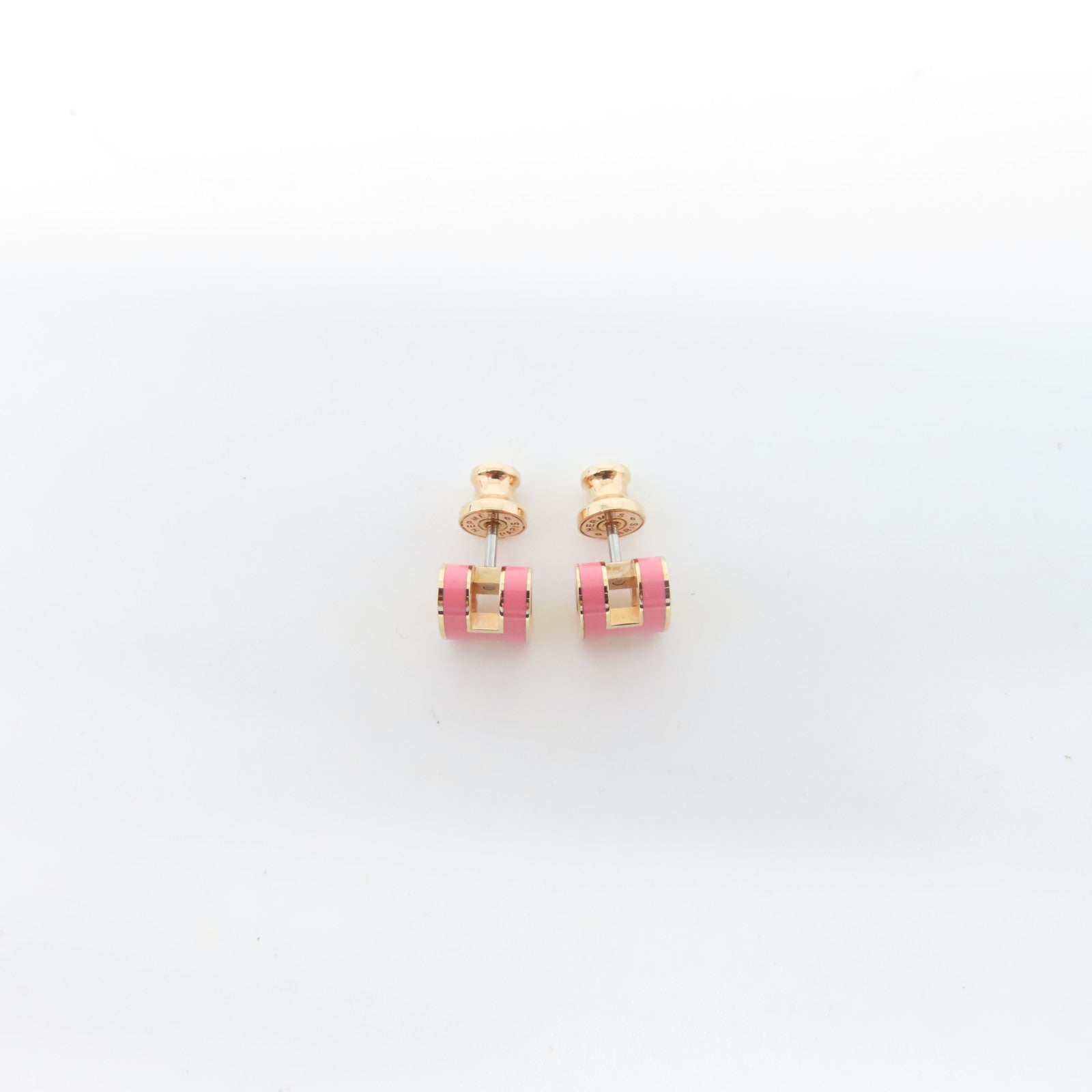 HERMES 金屬Pop H Earrings耳環粉紅色/金色