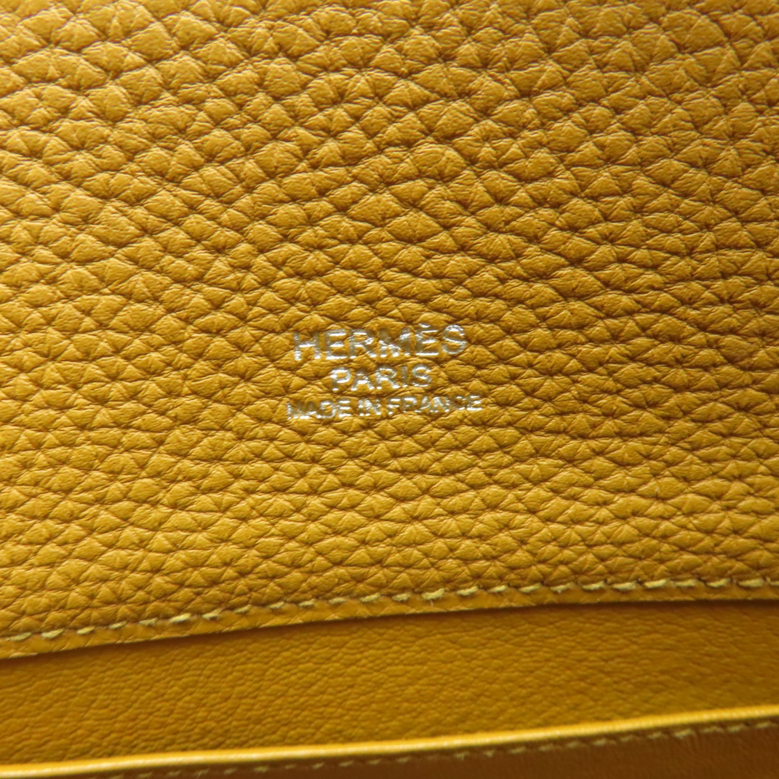 HERMES Clemence皮革So Kelly 22銀扣肩背袋啡色