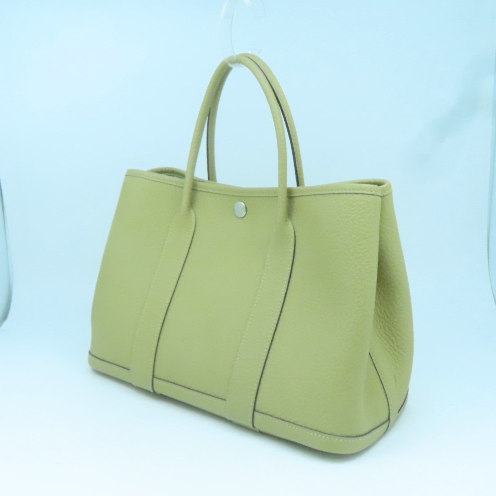 HERMES Negonda皮革Garden Party TPM银扣手拿包米色