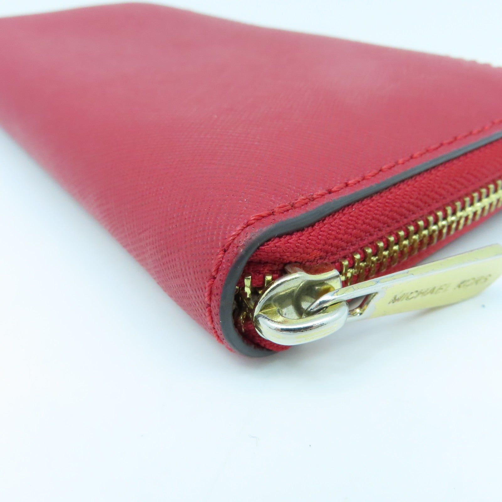 Michael Kors Leather Long Wallet Gold Buckle Long Wallet Red