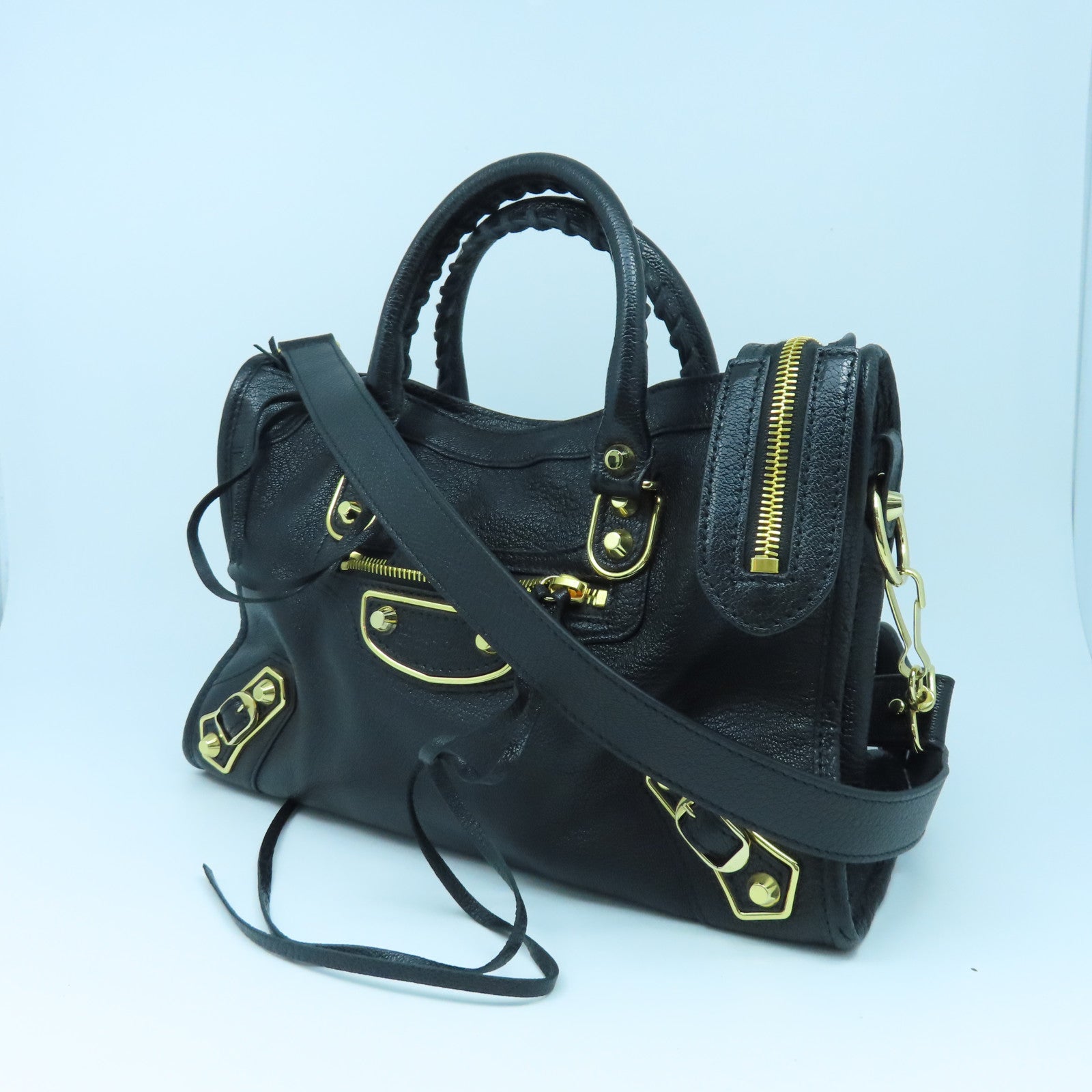 BALENCIAGA 【激減優惠】牛皮牛革City Small金扣手挽肩背兩用袋黑色