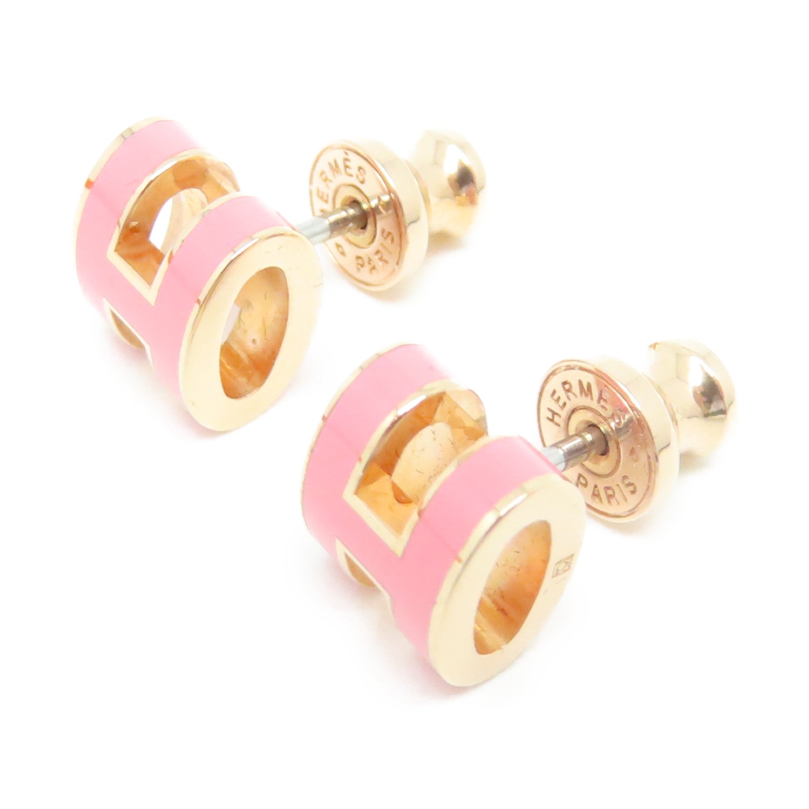 HERMES 金屬Pop H Earrings耳環粉紅色/金色