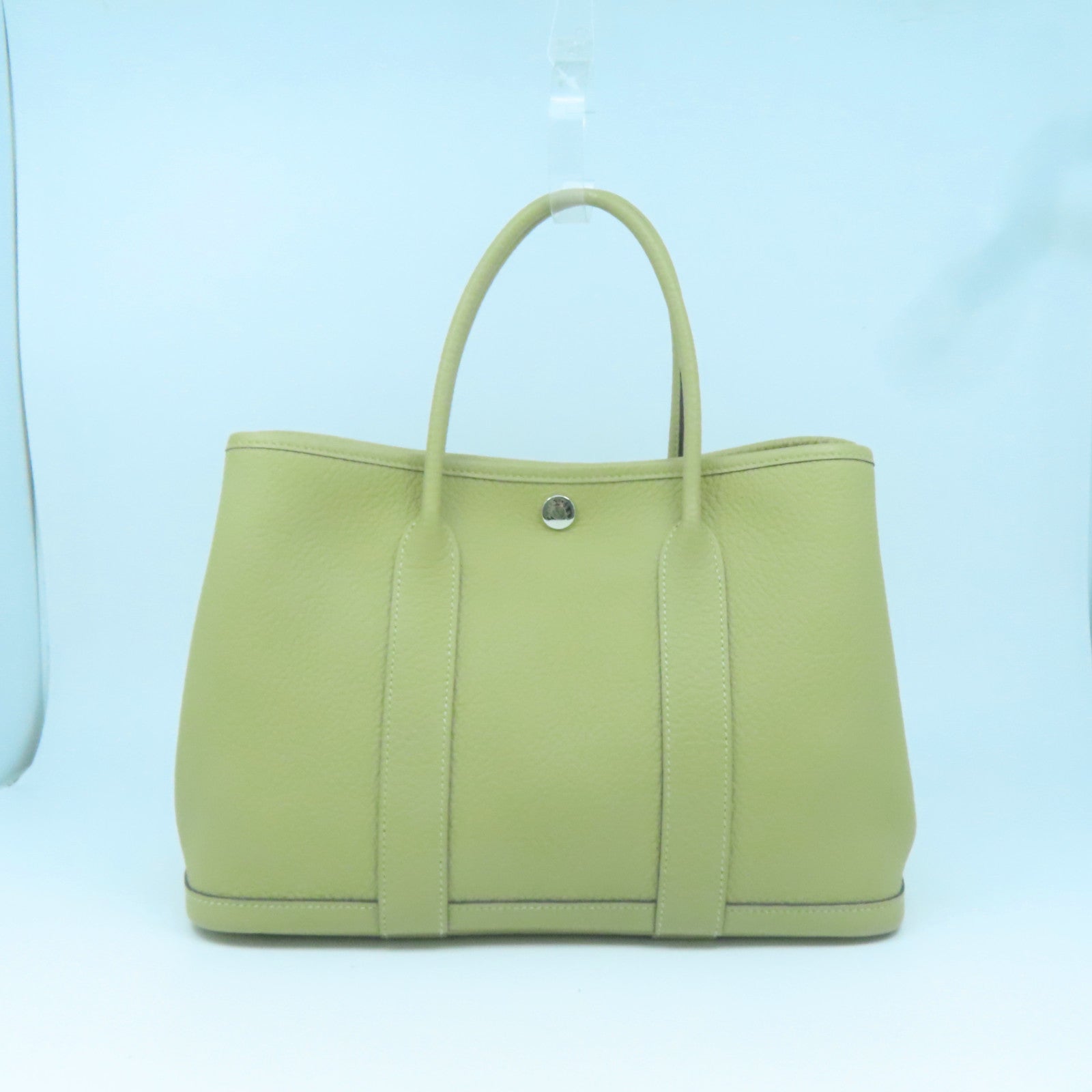 HERMES Negonda皮革Garden Party TPM银扣手拿包米色