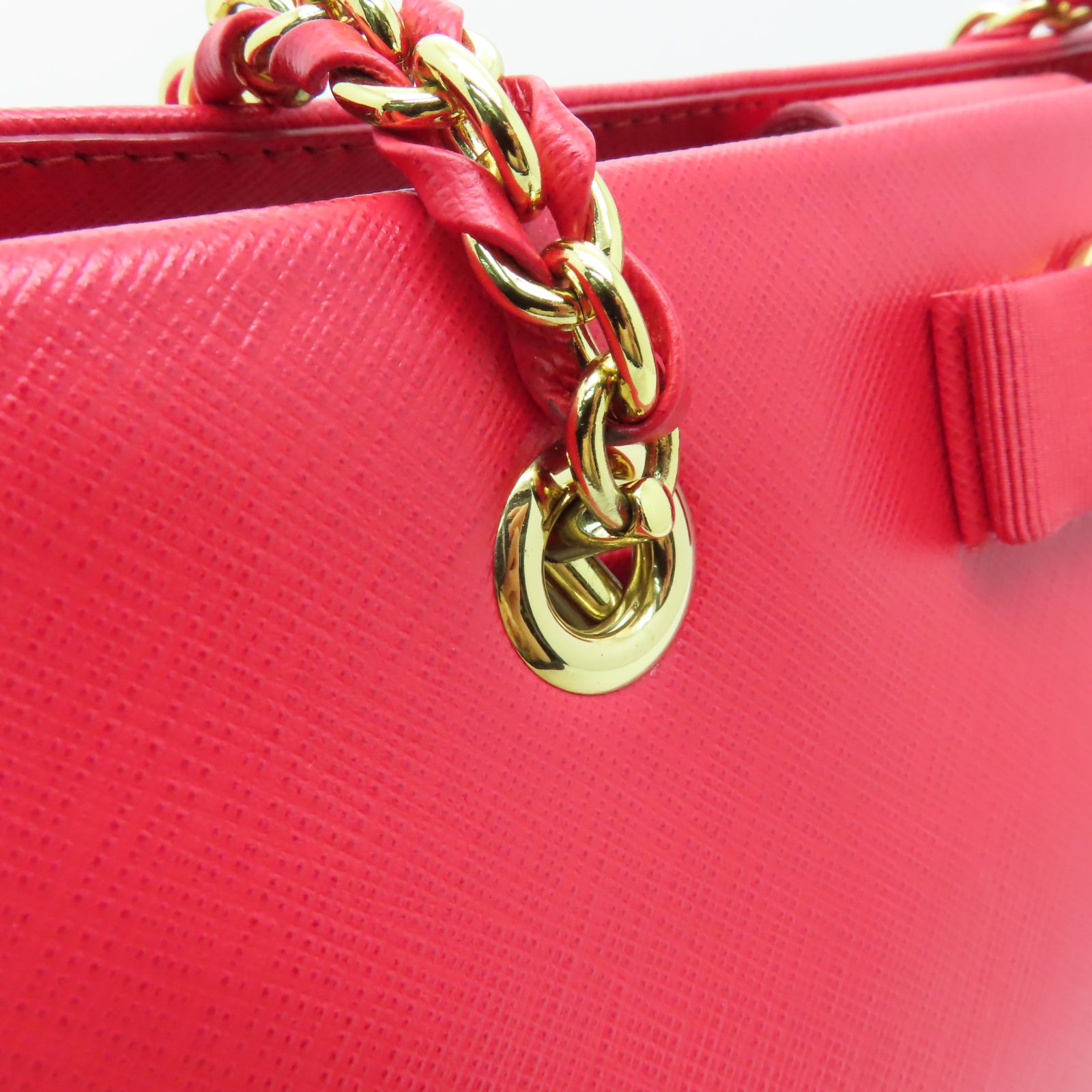 Salvatore Ferragamo 牛皮皮革Bow Handbag金扣肩背袋紅色