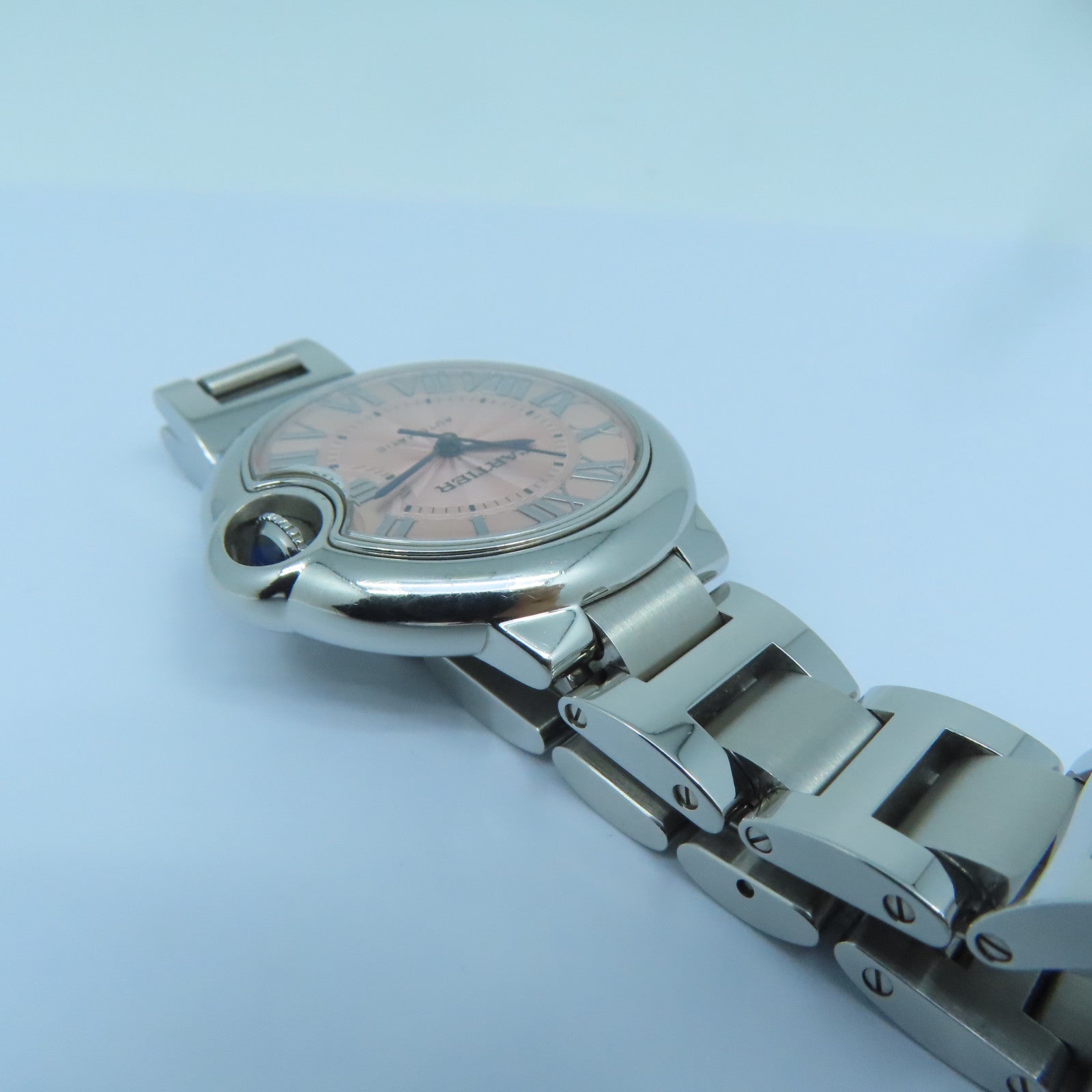 CARTIER Ballon Blue不锈钢手表自动机芯粉红色