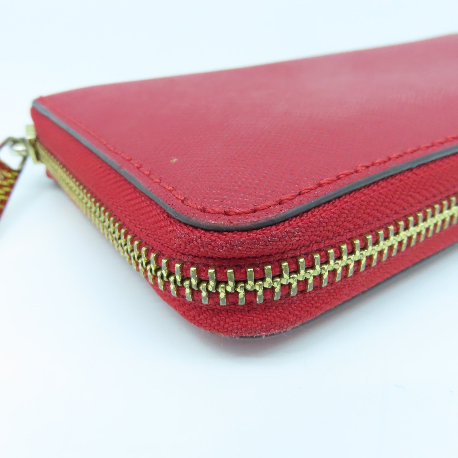 Michael Kors Leather Long Wallet Gold Buckle Long Wallet Red