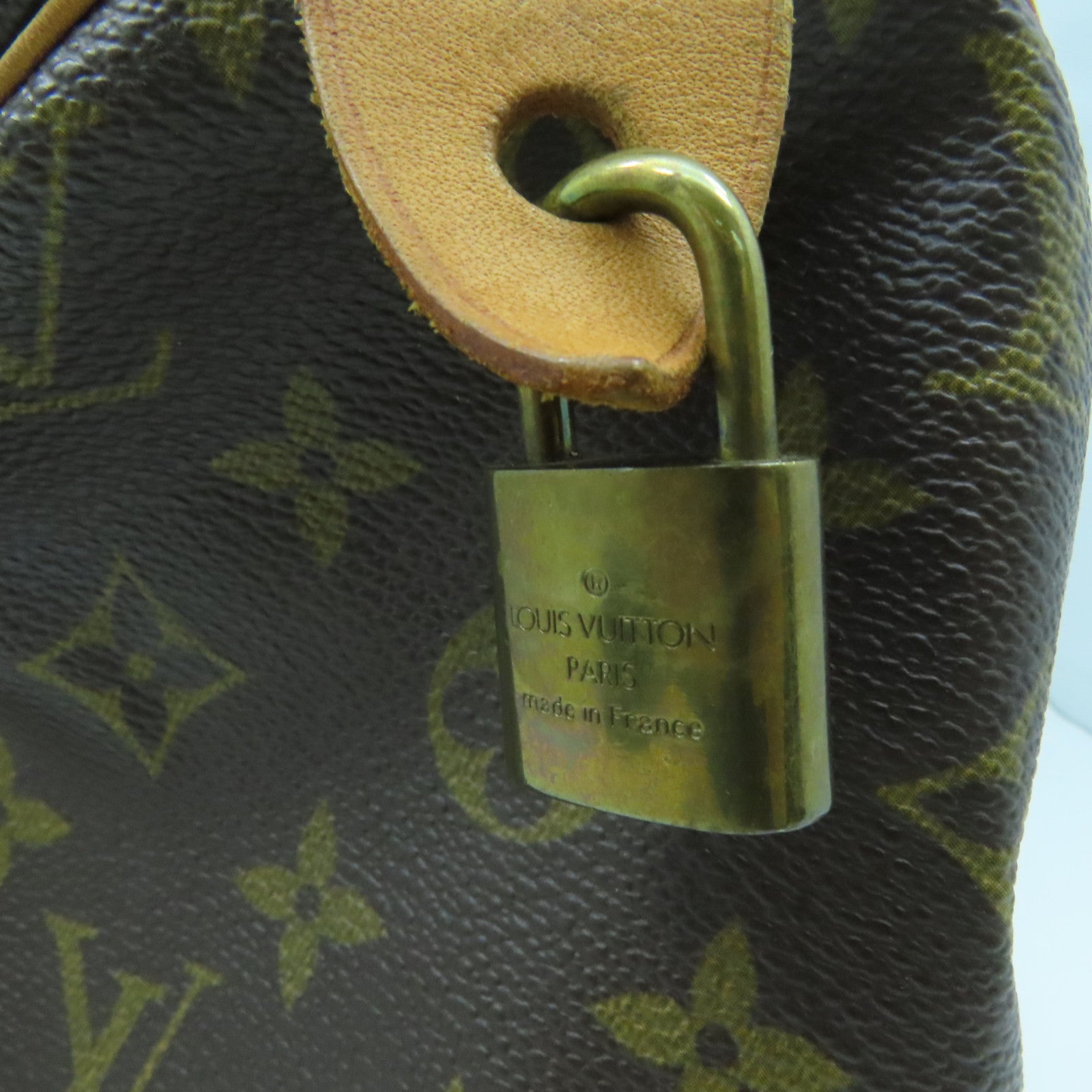 LOUIS VUITTON Monogram Speedy 30金扣手挽袋啡色