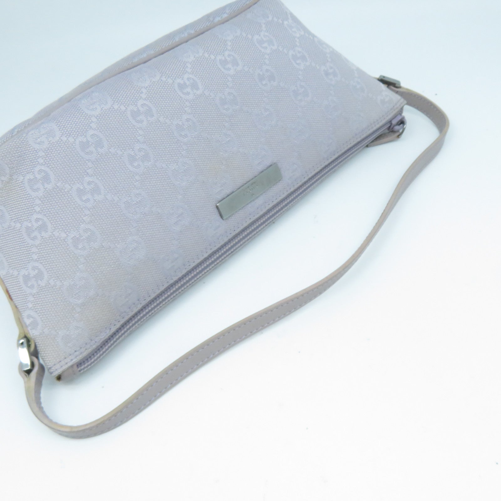 GUCCI GG帆布Handbag銀扣手挽袋紫色