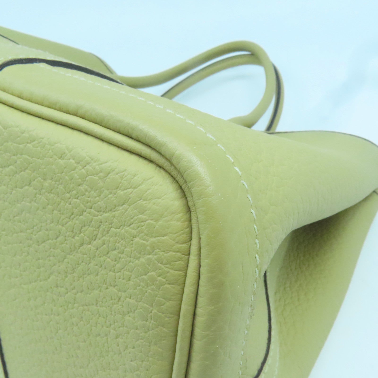 HERMES Negonda皮革Garden Party TPM银扣手拿包米色