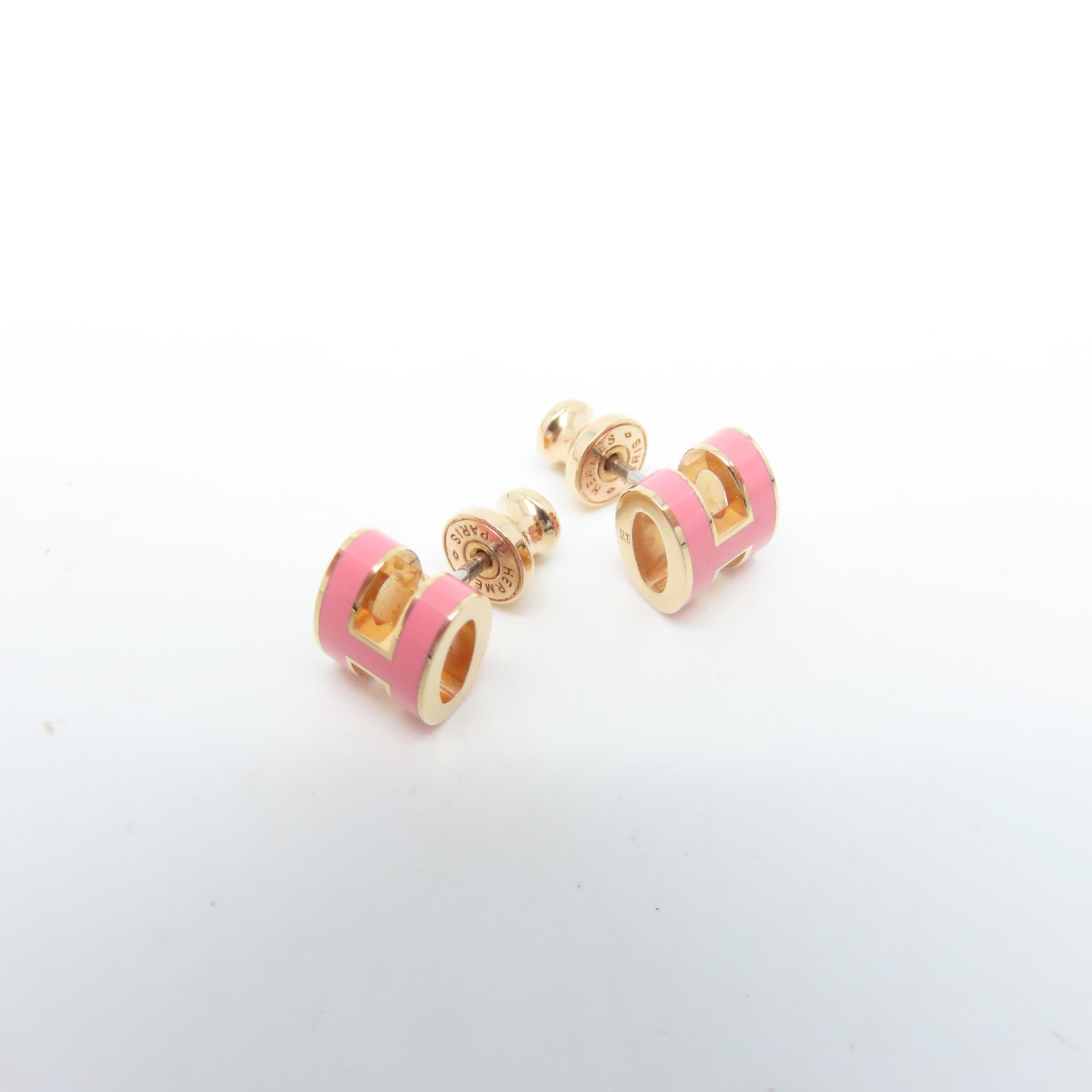 HERMES 金屬Pop H Earrings耳環粉紅色/金色