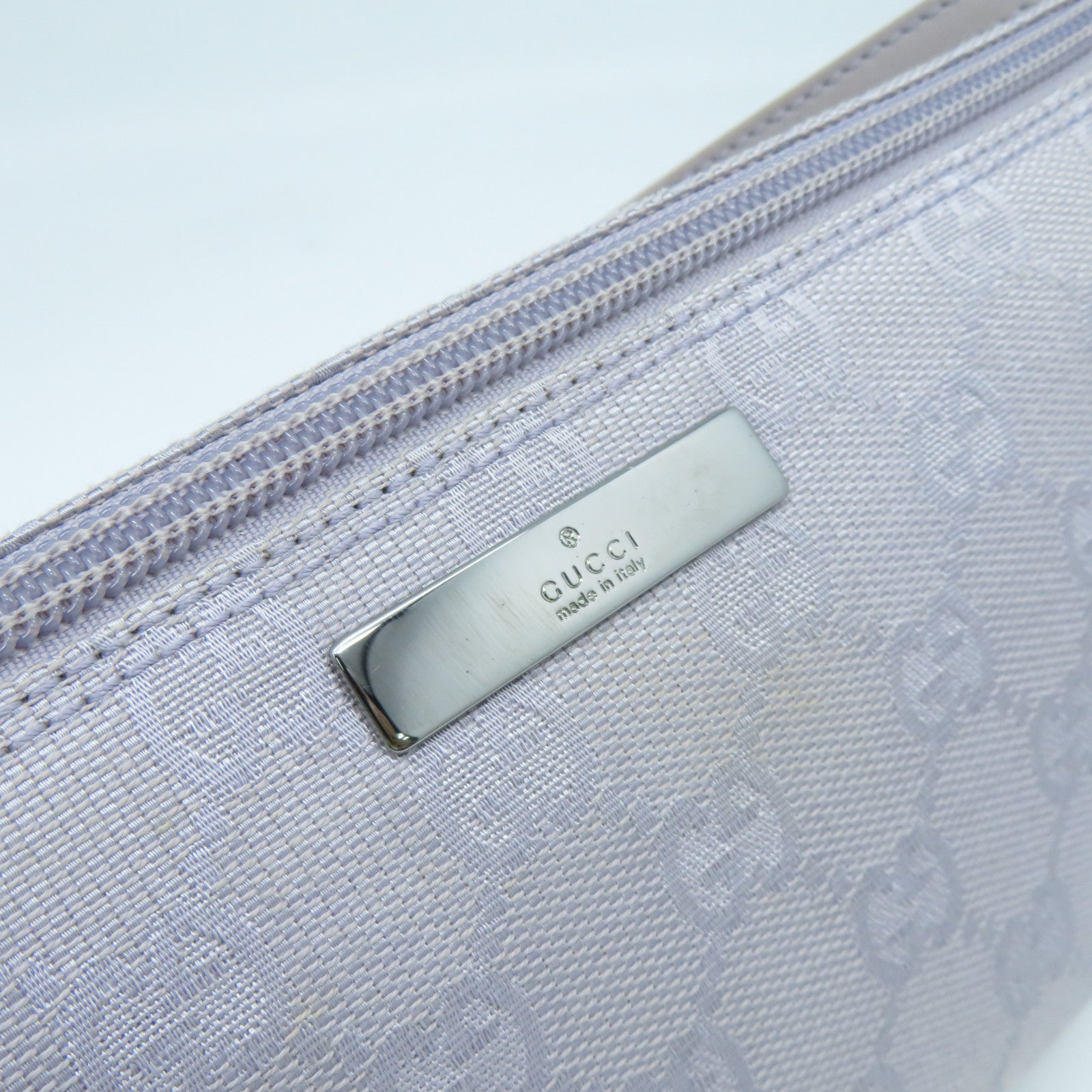 GUCCI GG帆布Handbag銀扣手挽袋紫色