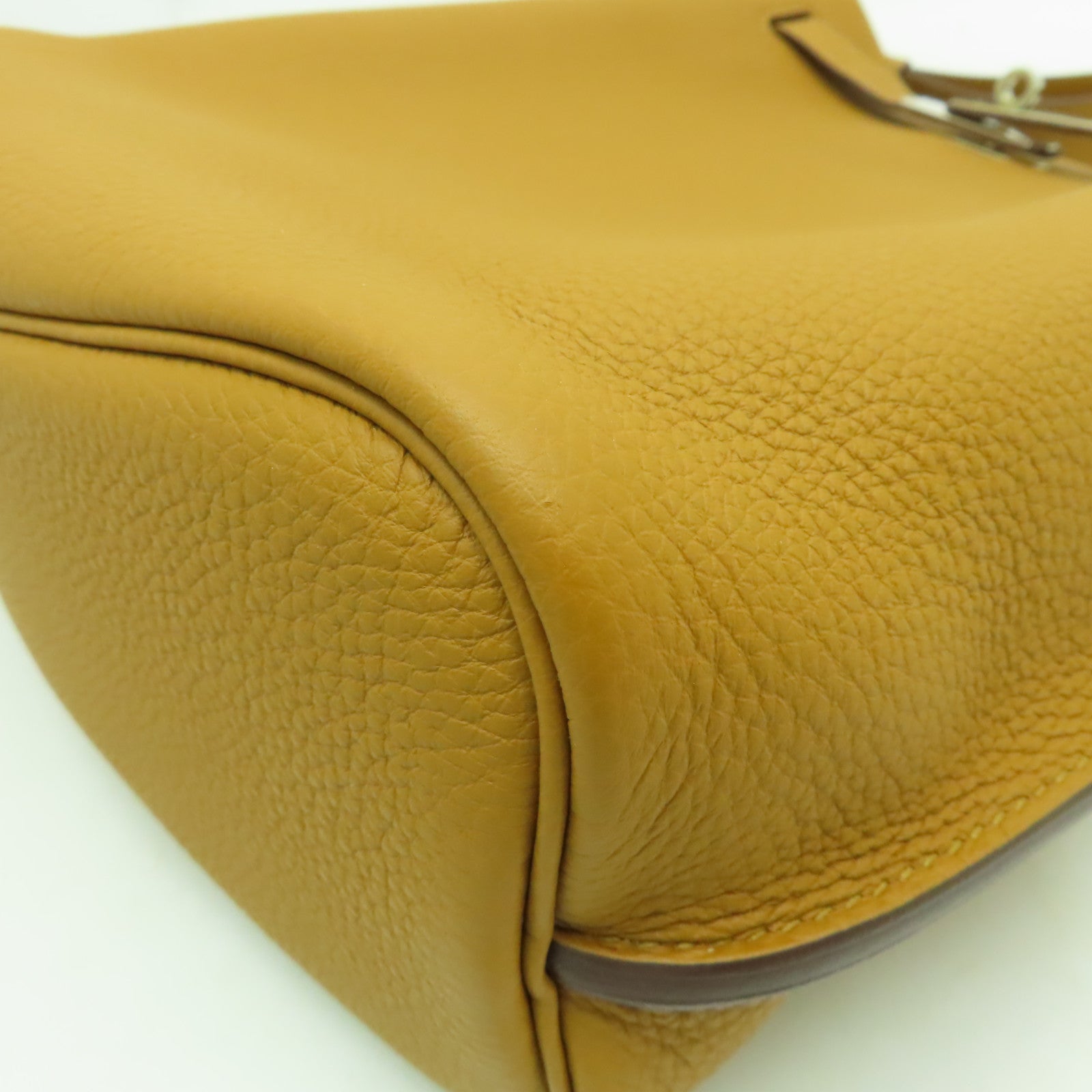 HERMES Clemence皮革So Kelly 22銀扣肩背袋啡色