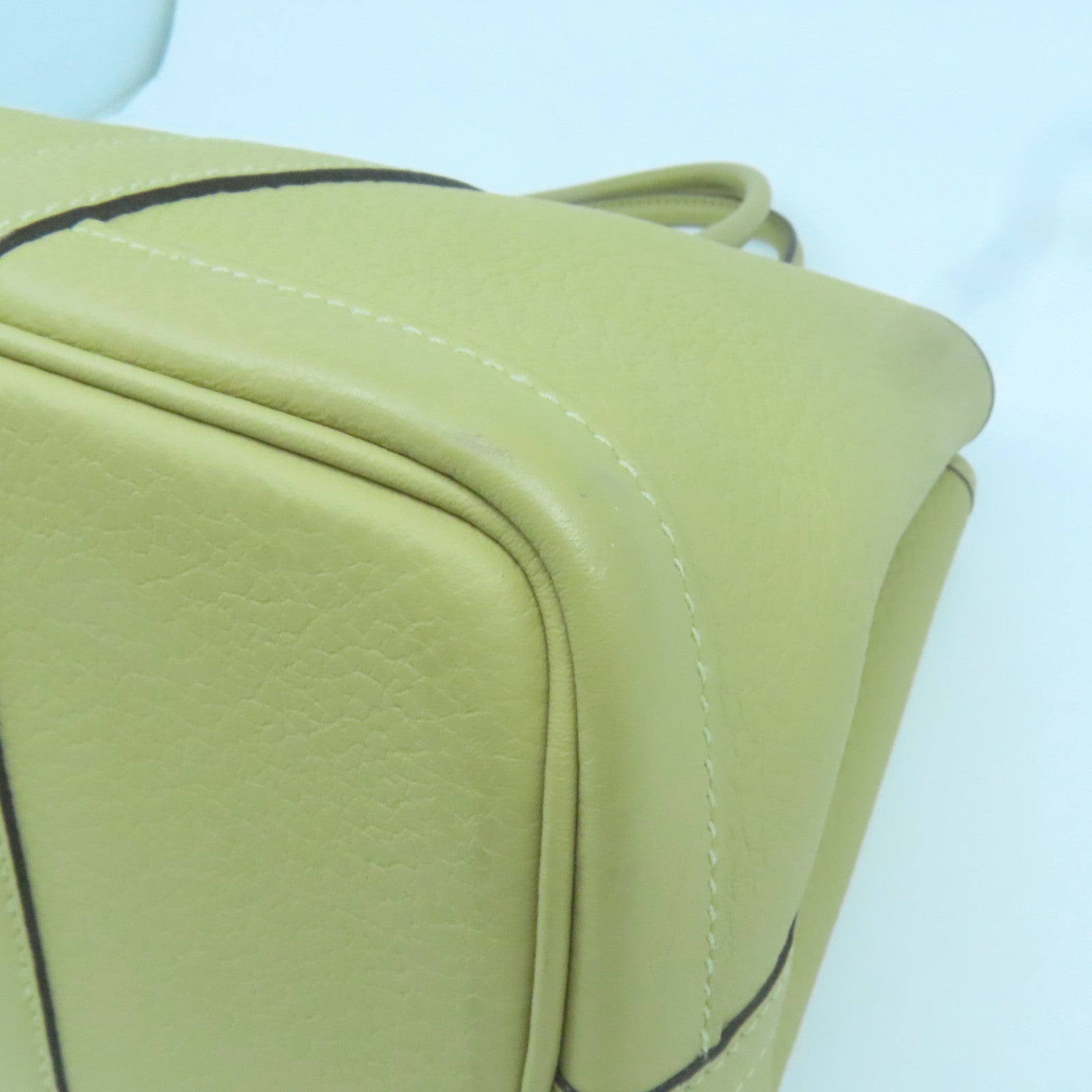 HERMES Negonda皮革Garden Party TPM银扣手拿包米色