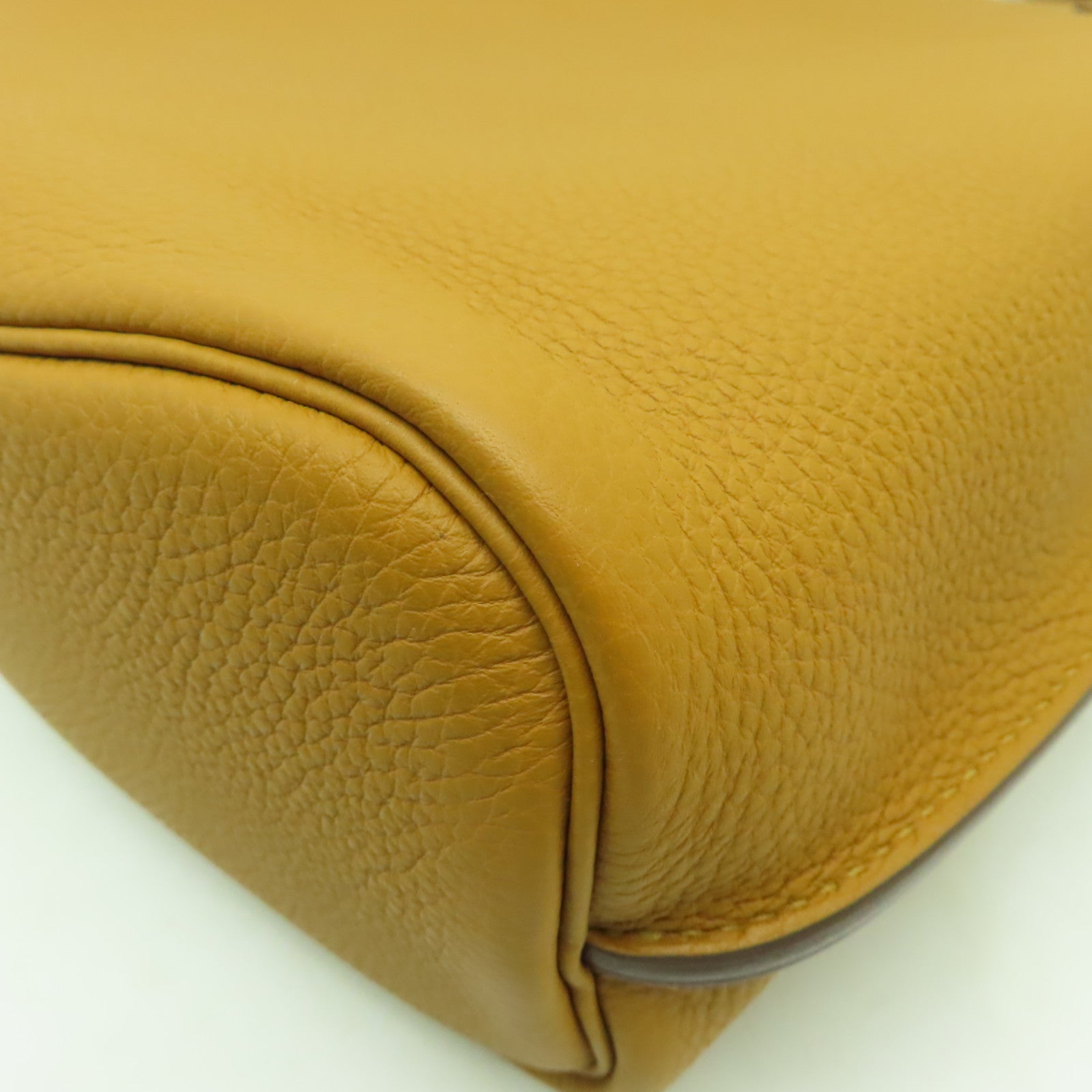 HERMES Clemence皮革So Kelly 22銀扣肩背袋啡色