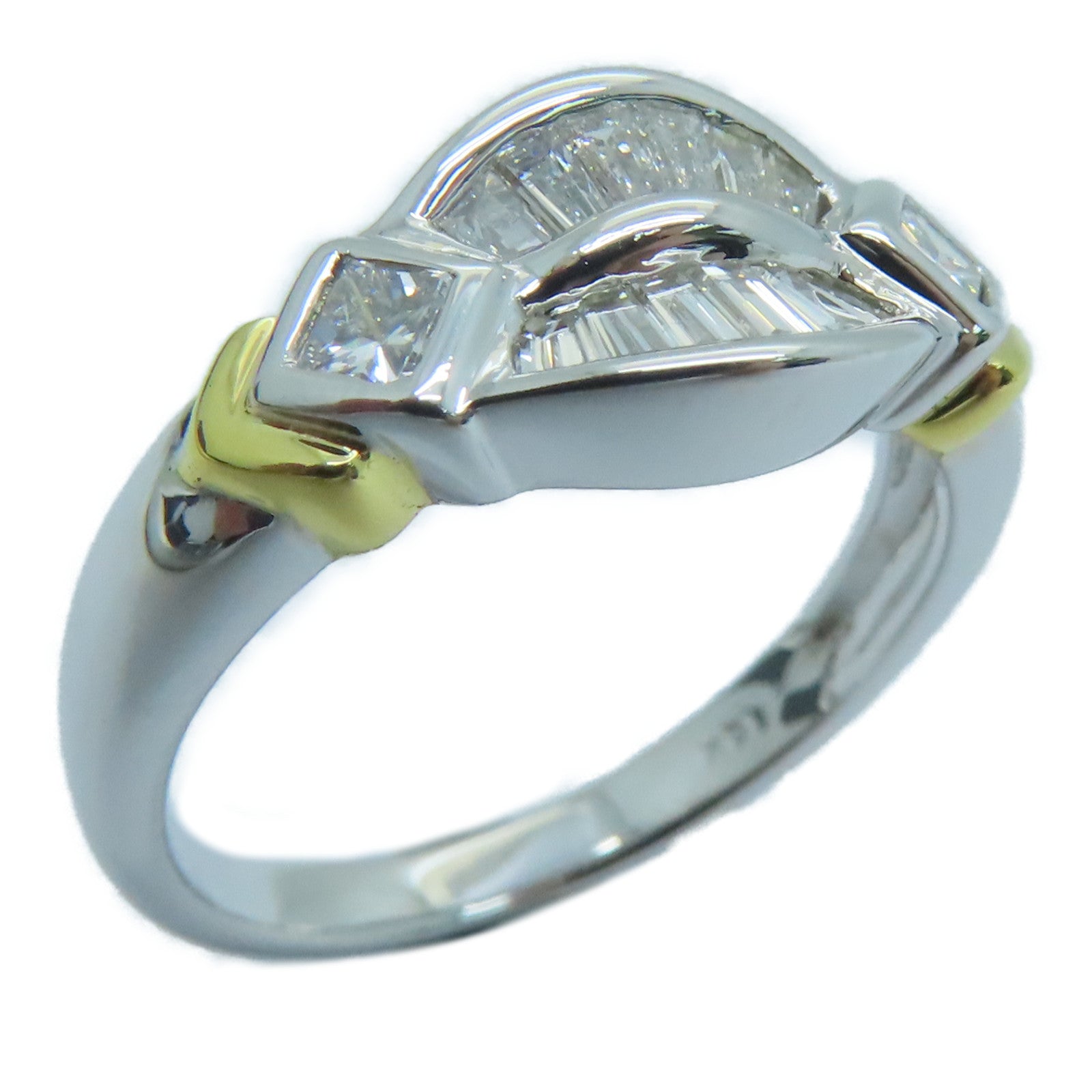 JEWELRY 14K White Gold Diamond Ring US#5.25