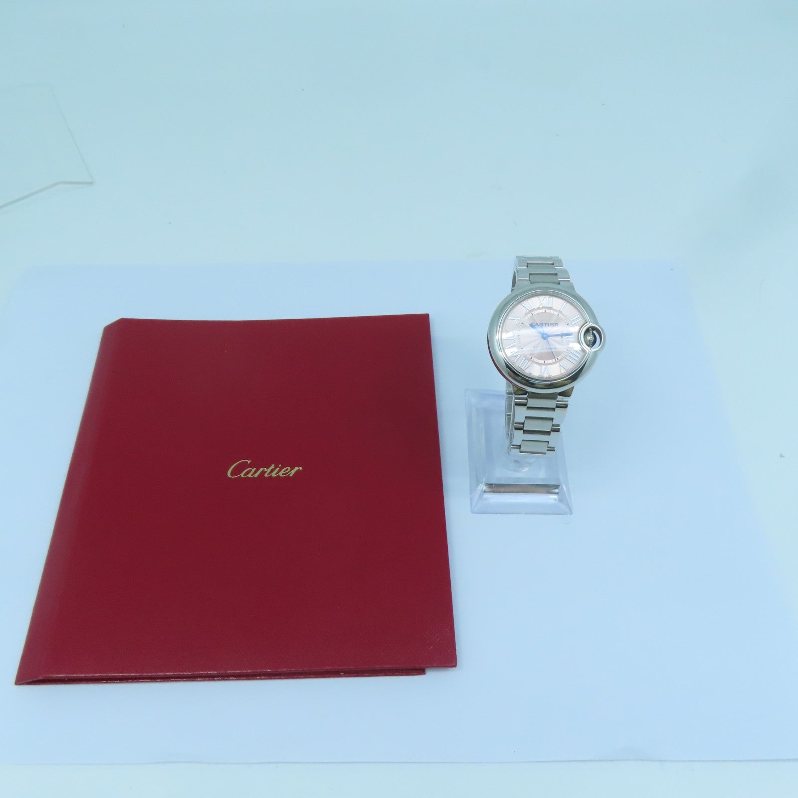 CARTIER Ballon Blue不锈钢手表自动机芯粉红色