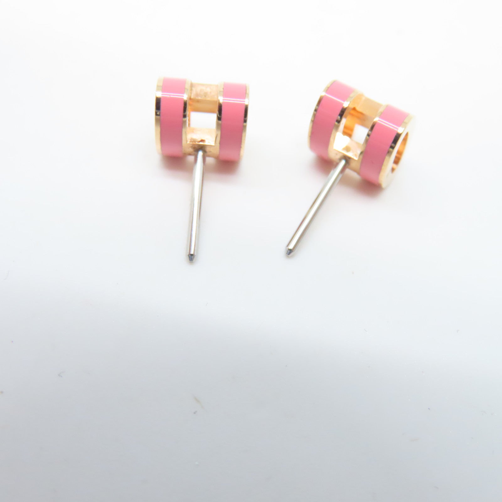 HERMES 金屬Pop H Earrings耳環粉紅色/金色