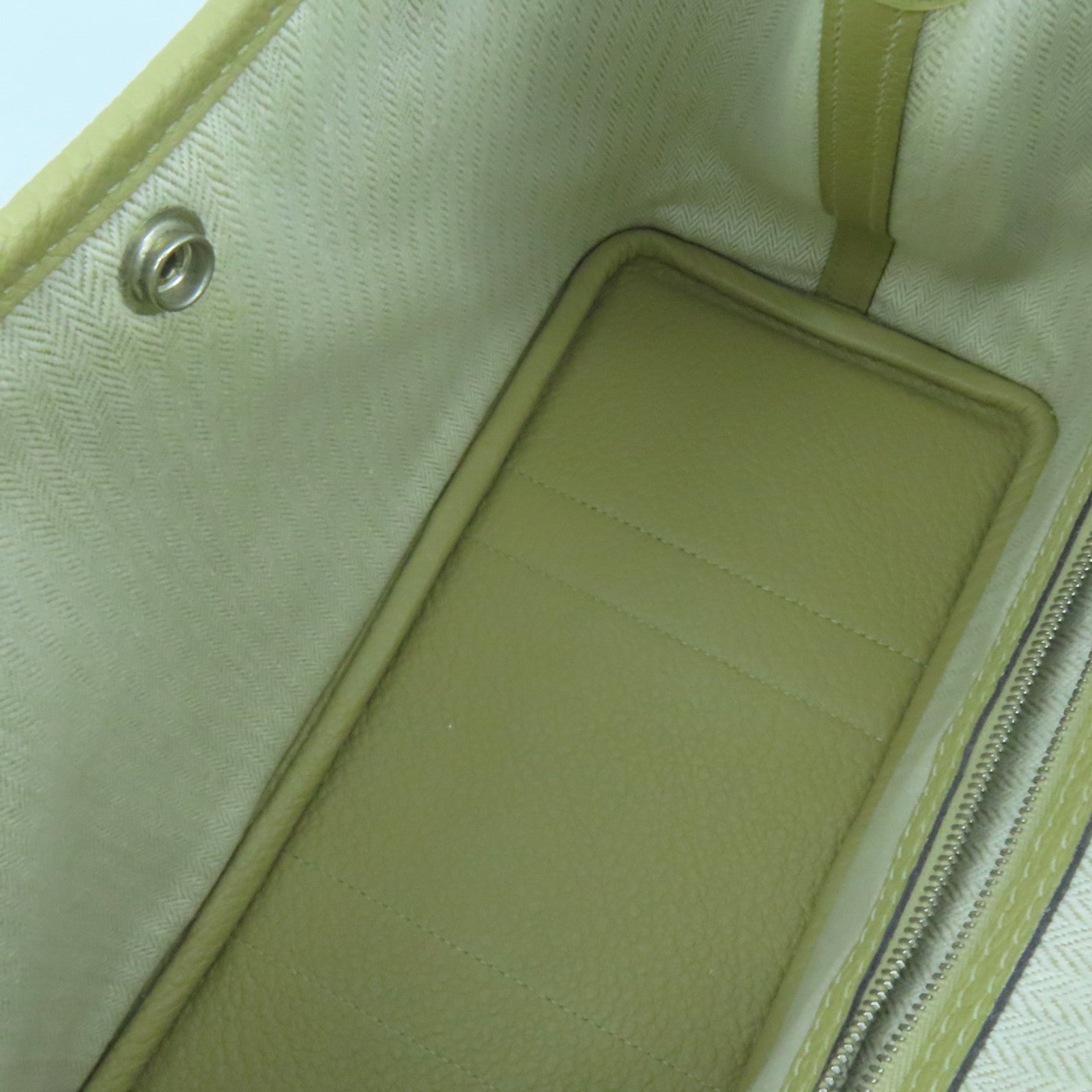 HERMES Negonda皮革Garden Party TPM银扣手拿包米色