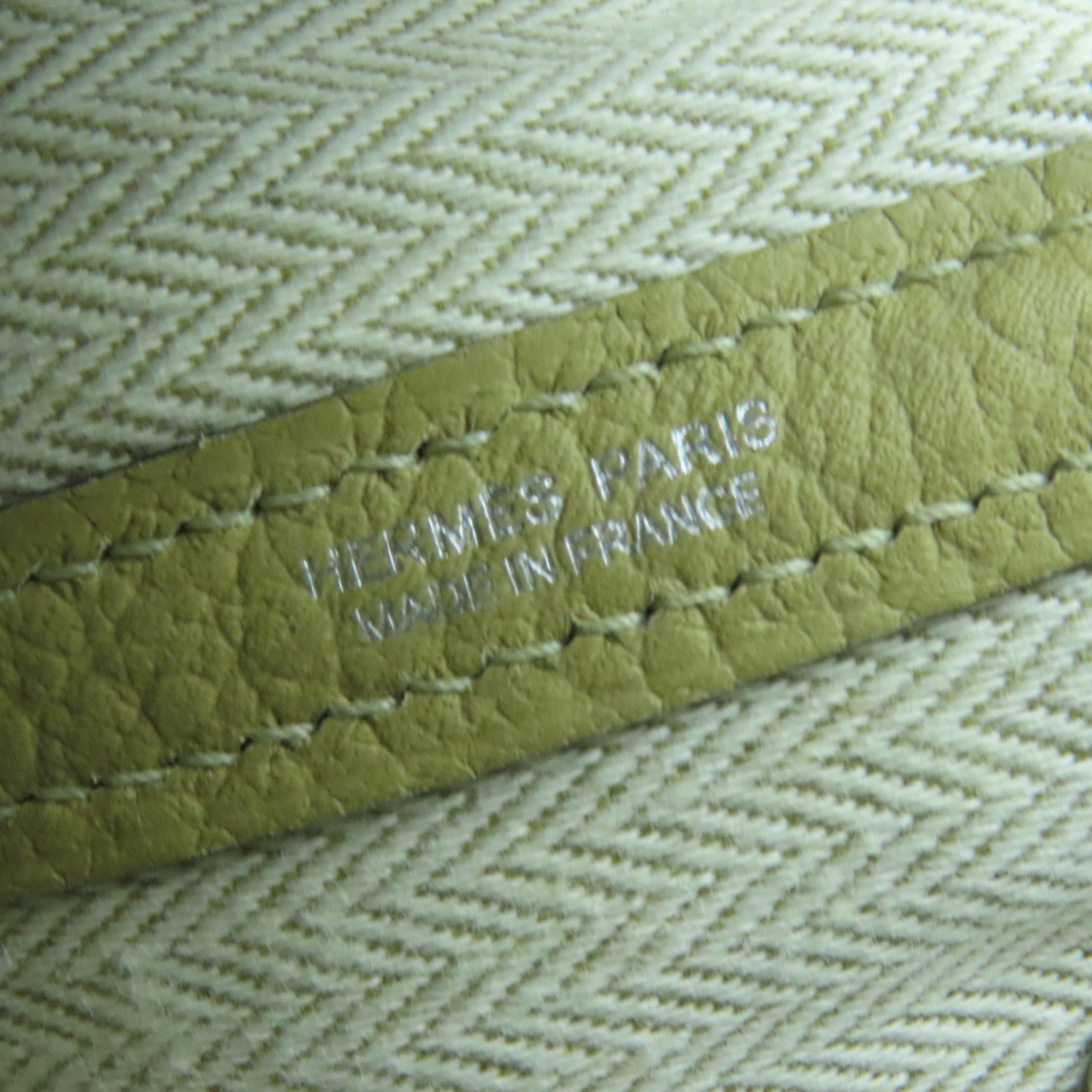 HERMES Negonda皮革Garden Party TPM银扣手拿包米色