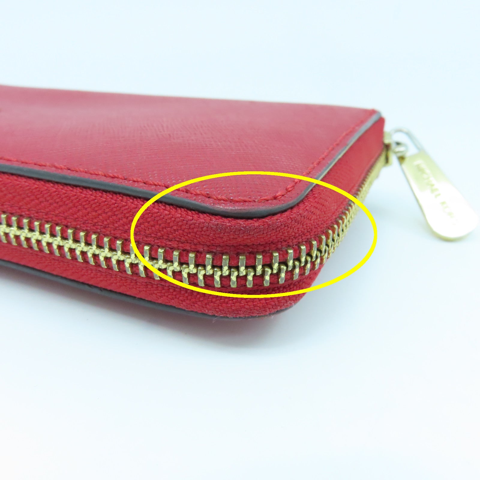 Michael Kors Leather Long Wallet Gold Buckle Long Wallet Red