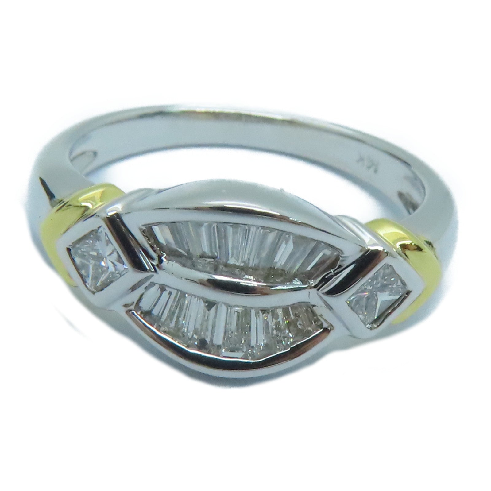 JEWELRY 14K White Gold Diamond Ring US#5.25