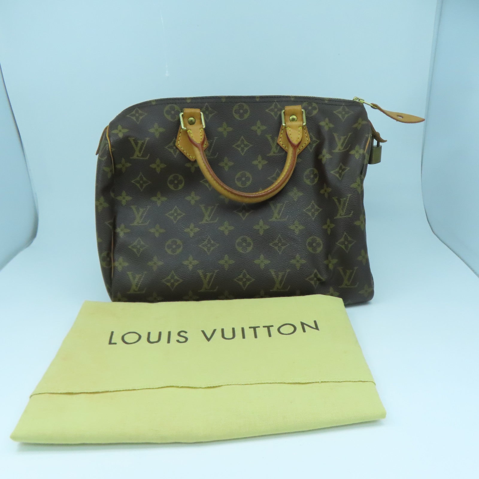 LOUIS VUITTON Monogram Speedy 30金扣手挽袋啡色