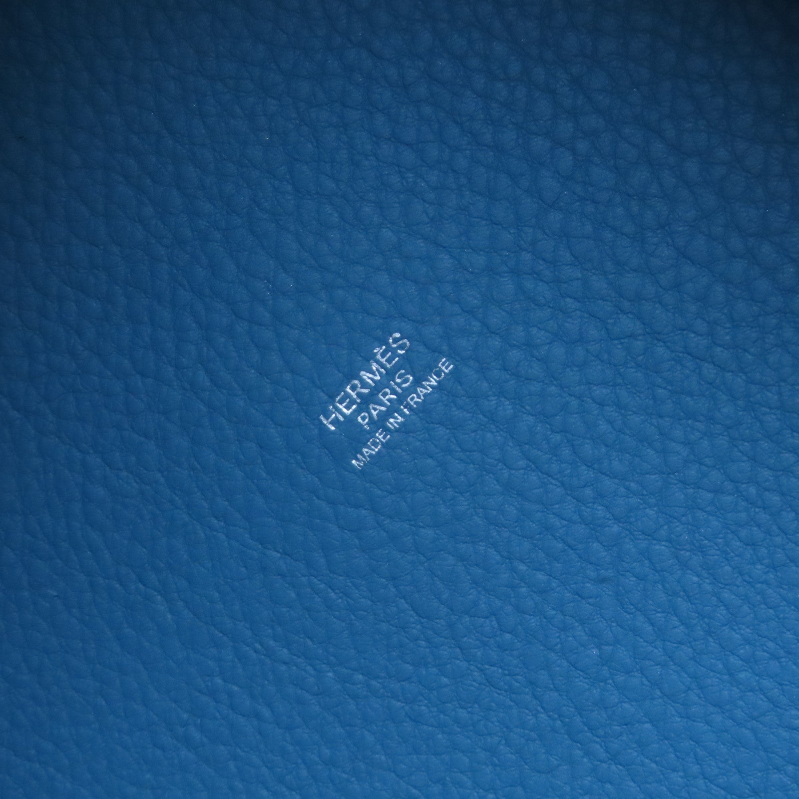 HERMES Clemence皮革Picotin GM銀扣手挽袋Bleu Jean牛仔藍色