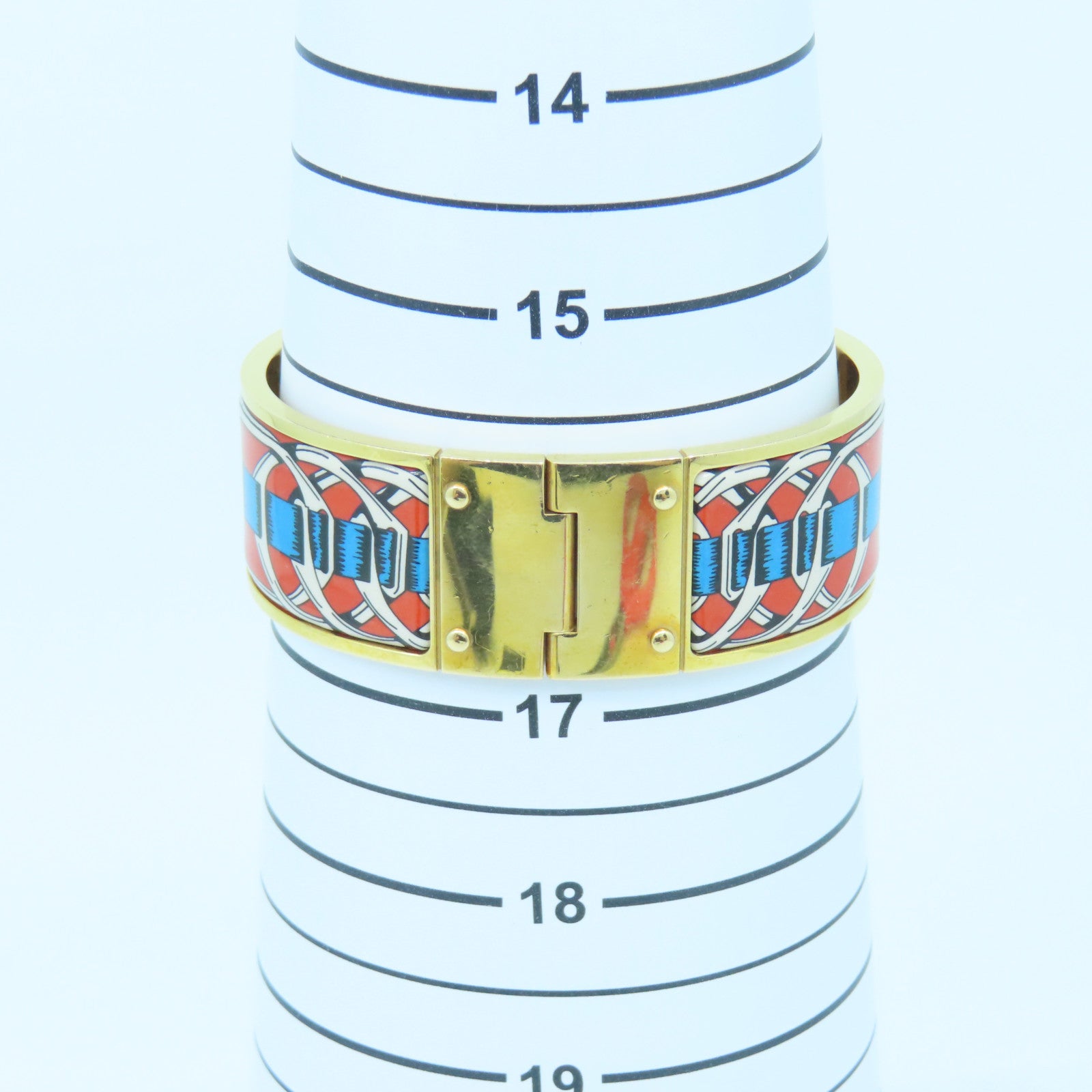 HERMES 金屬H Bangle金扣手鐲金色/紅色/藍色/白色